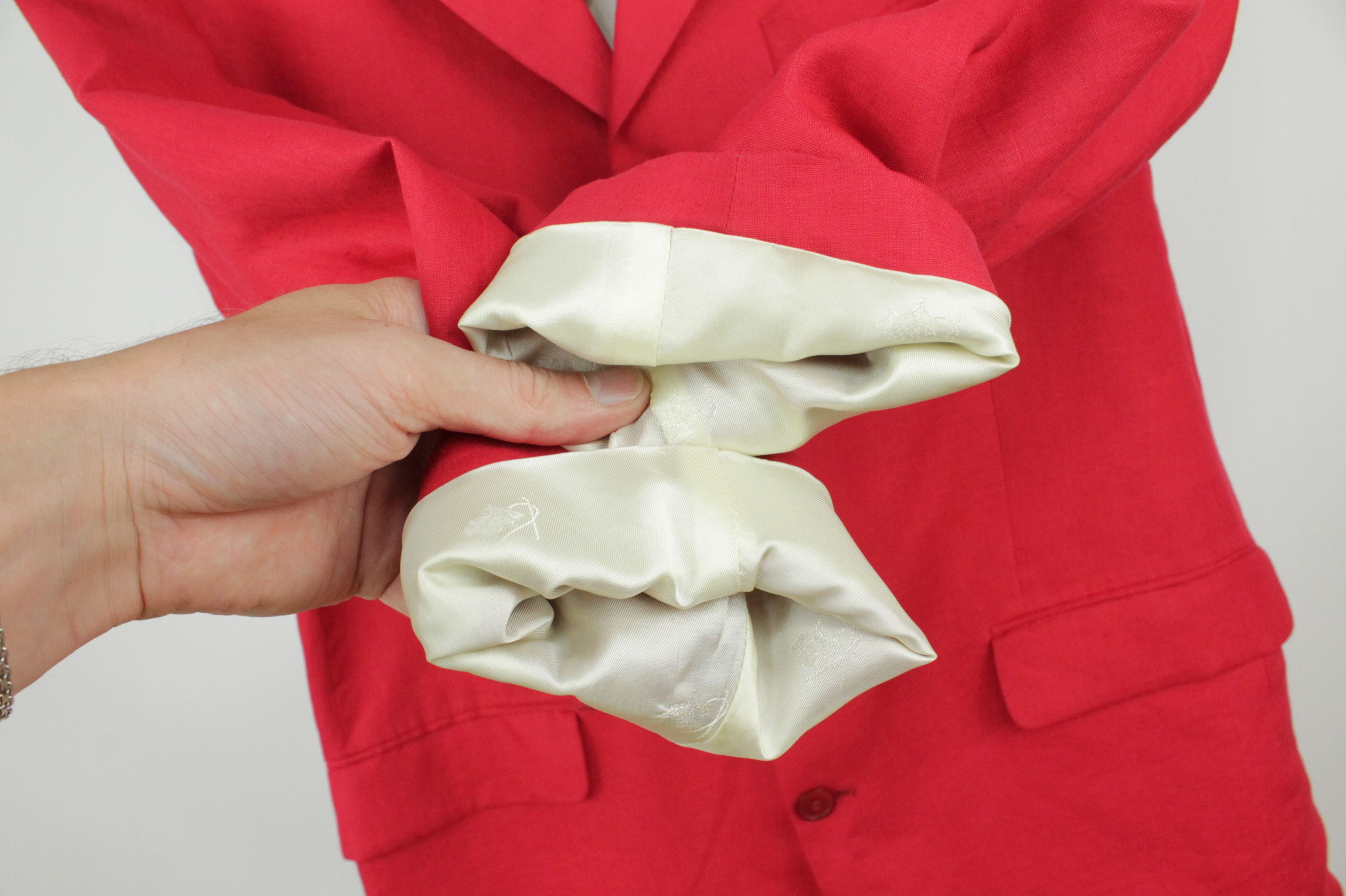 Vintage Kenzo Homme Red Linen 5BTN Blazer Jacket Men's
