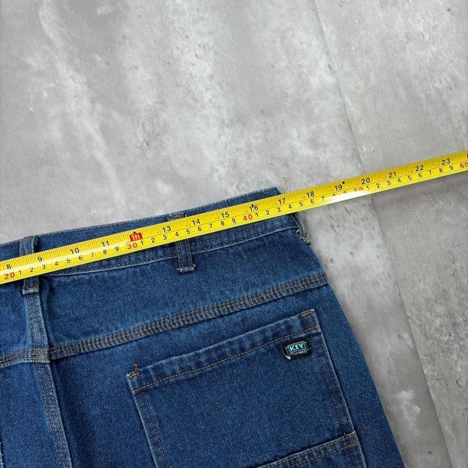 Hilditch & Key Y2K Blue Key Workwear Grunge Baggy Carpenter Denim Jorts Size US 36 / EU 52 - 6 Thumbnail