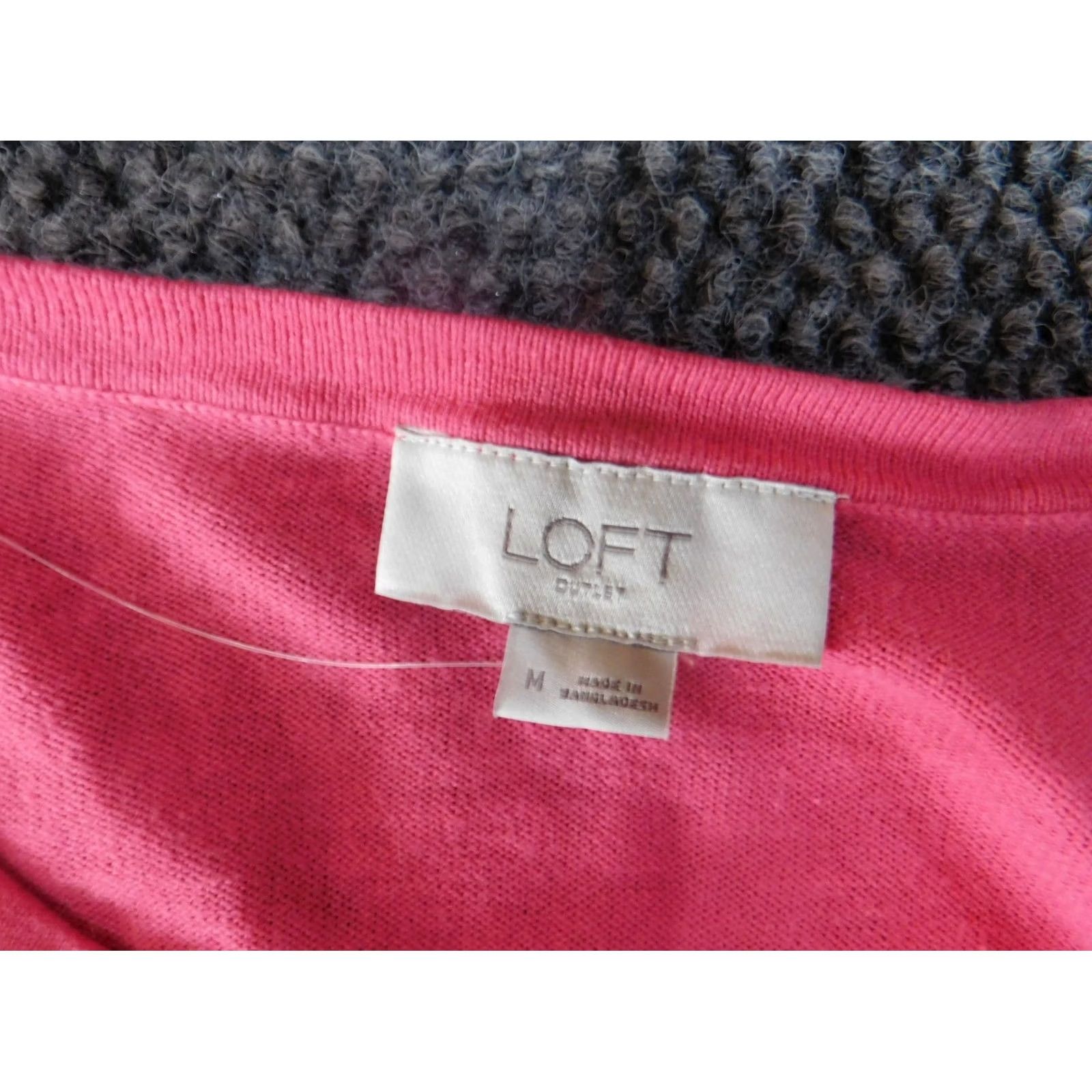 Loft Ann Taylor Loft Cardigan Shirt Women M Pink Knit Crew Neck Pullover Casual Rib Knit Long Sleeve Buttons Cotton Stretch Modern Fall Spring Winter Size M / US 6-8 / IT 42-44 - 4 Thumbnail
