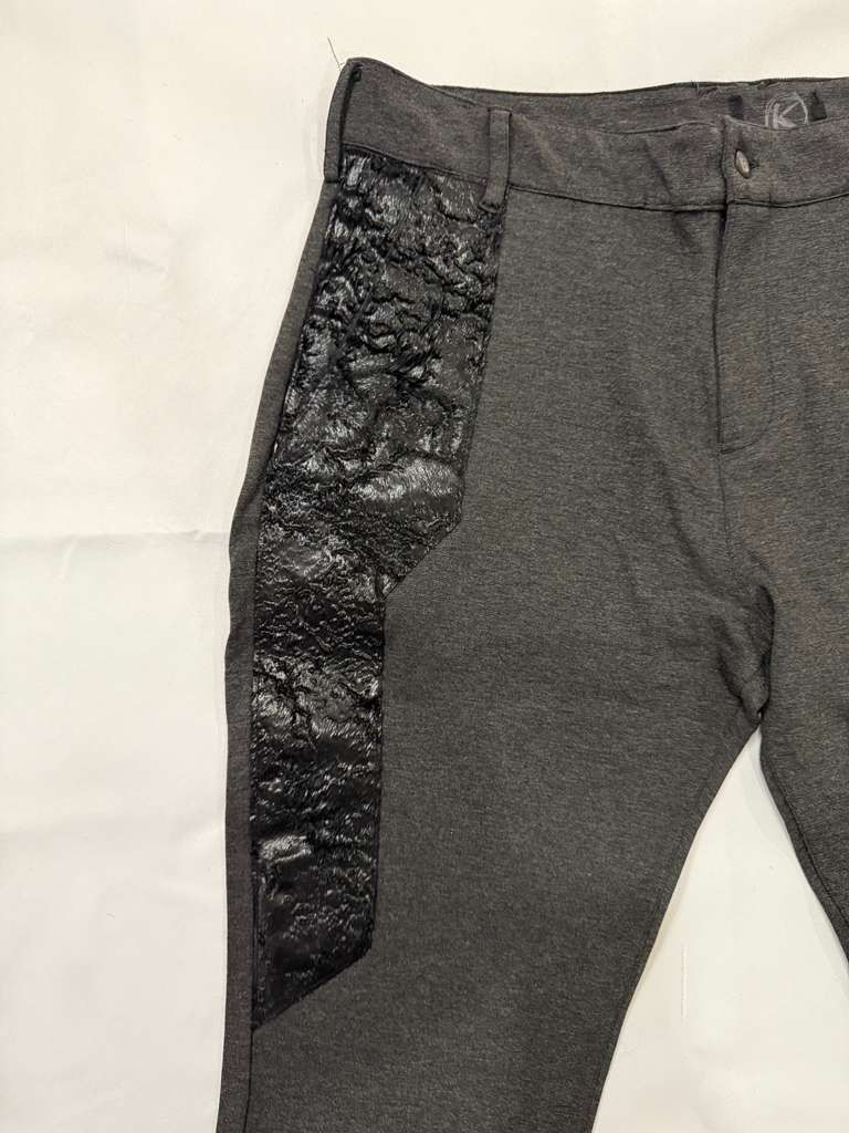 Other Dark Gray Real Leather Detail Cropped Pants Size US 32 / EU 48 - 9 Thumbnail