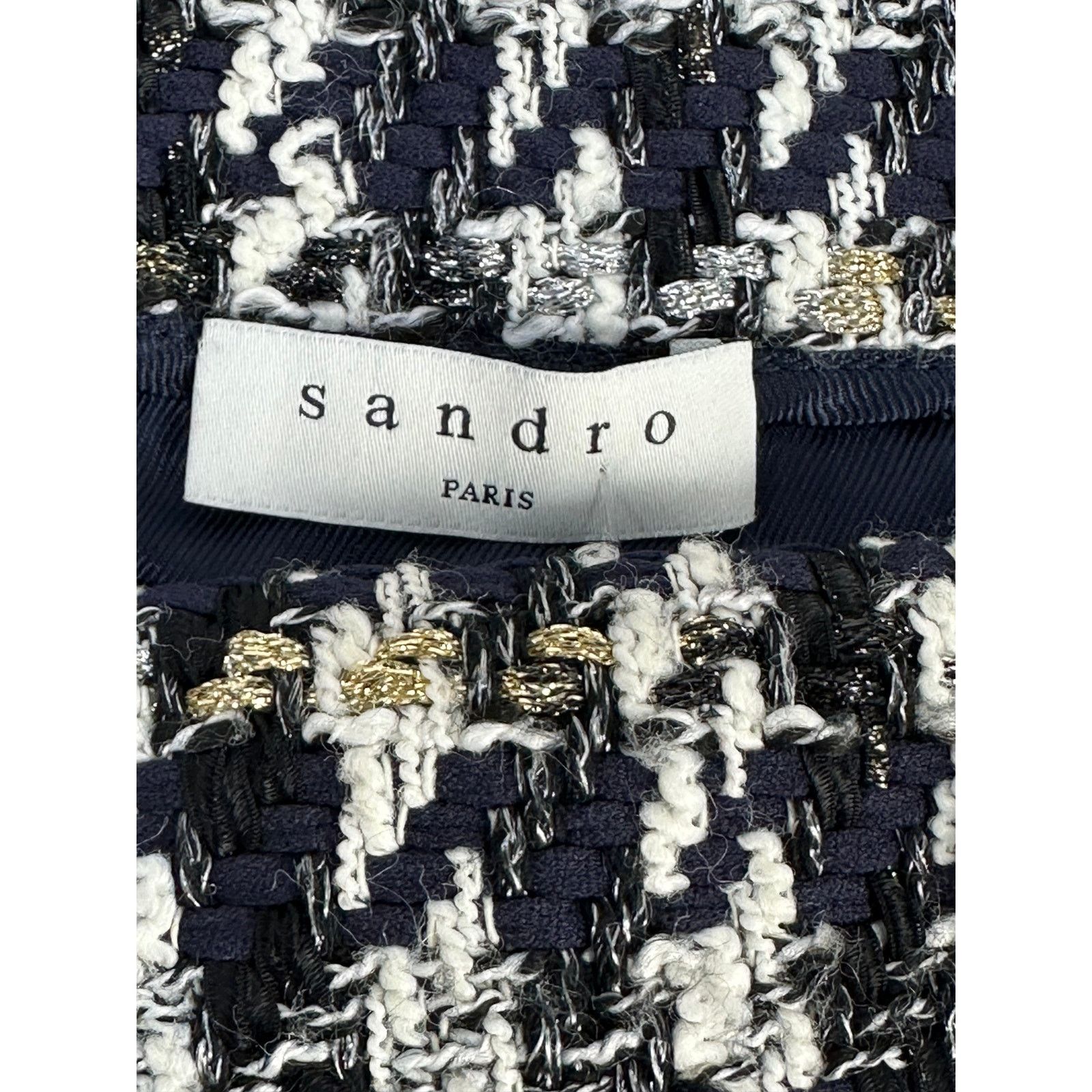 Sandro Sandro Houndstooth Decorative Buttons Skirt Sz.1 Size 27" / US 4 / IT 40 - 5 Thumbnail
