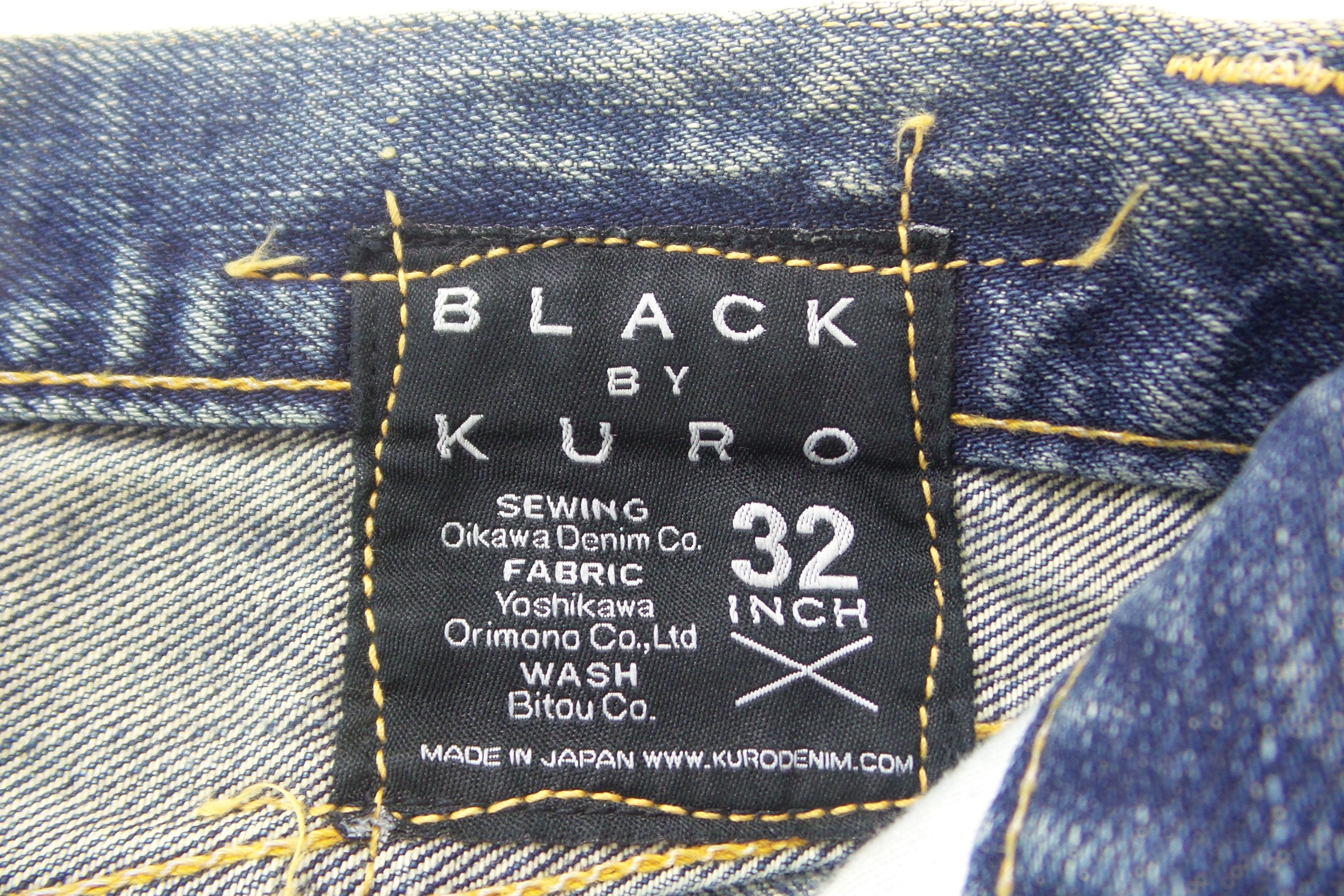 KURO DISTRESSED Blck By KURO Stonewashed Selvedge Jeans W17xL42.5 Size US 34 / EU 50 - 3 Thumbnail
