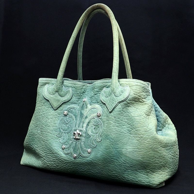 image of Chrome Hearts Bs Fleur Double Snap Tote Bag in Green, Men's