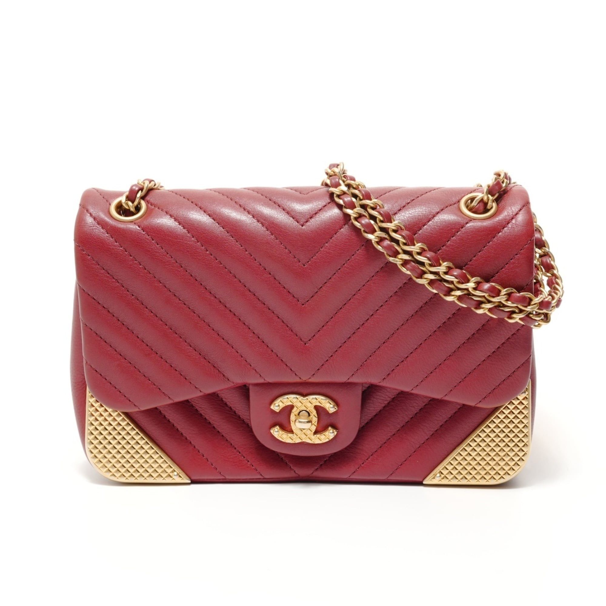 Chanel Chanel V-stitch Chevron Shoulder Bag, Red Size ONE SIZE - 1 Thumbnail