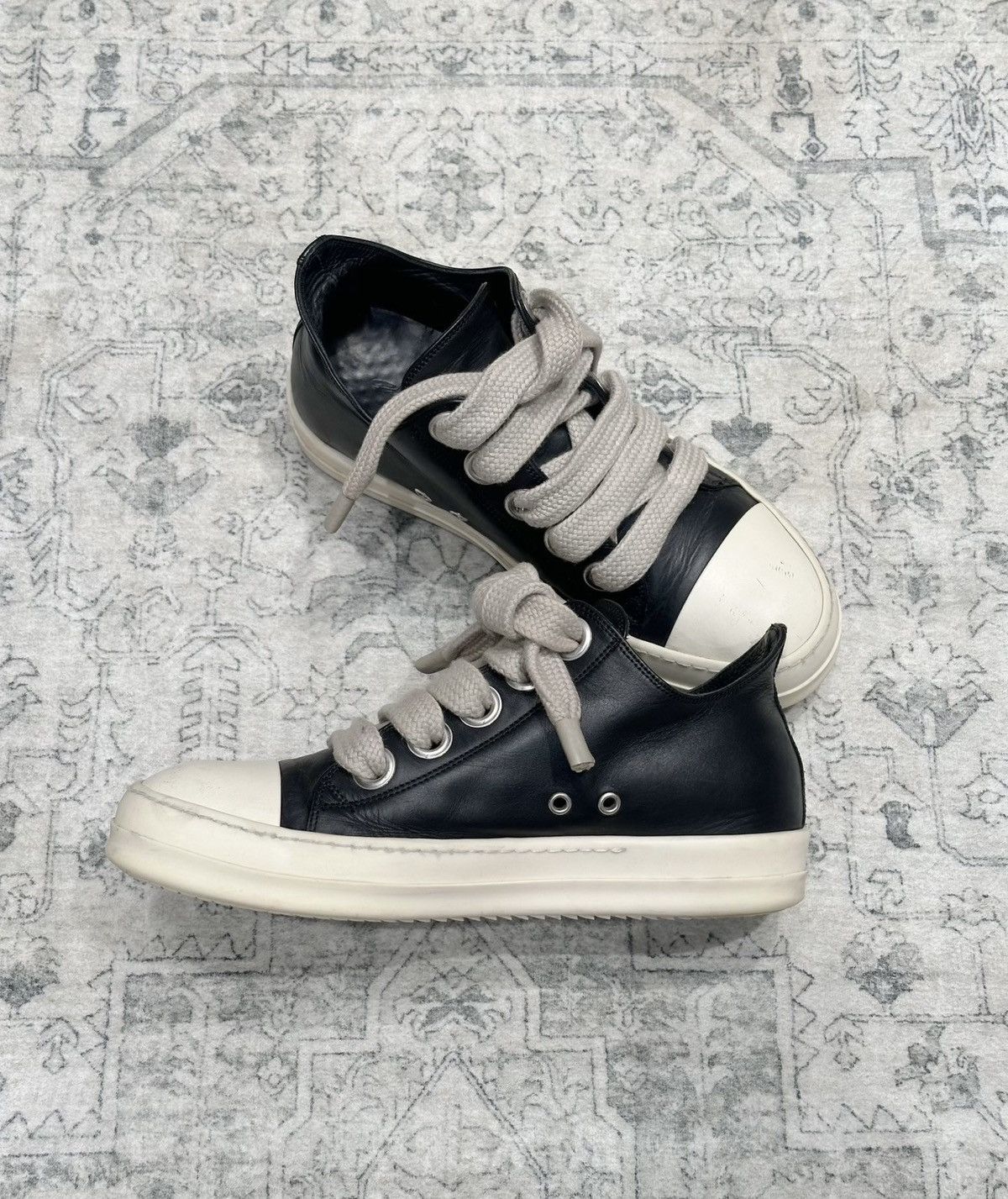 Rick Owens Rick Owens Leather Low-Top Sneakers with Thick Laces Size US 8.5 / EU 41-42 - 5 Thumbnail