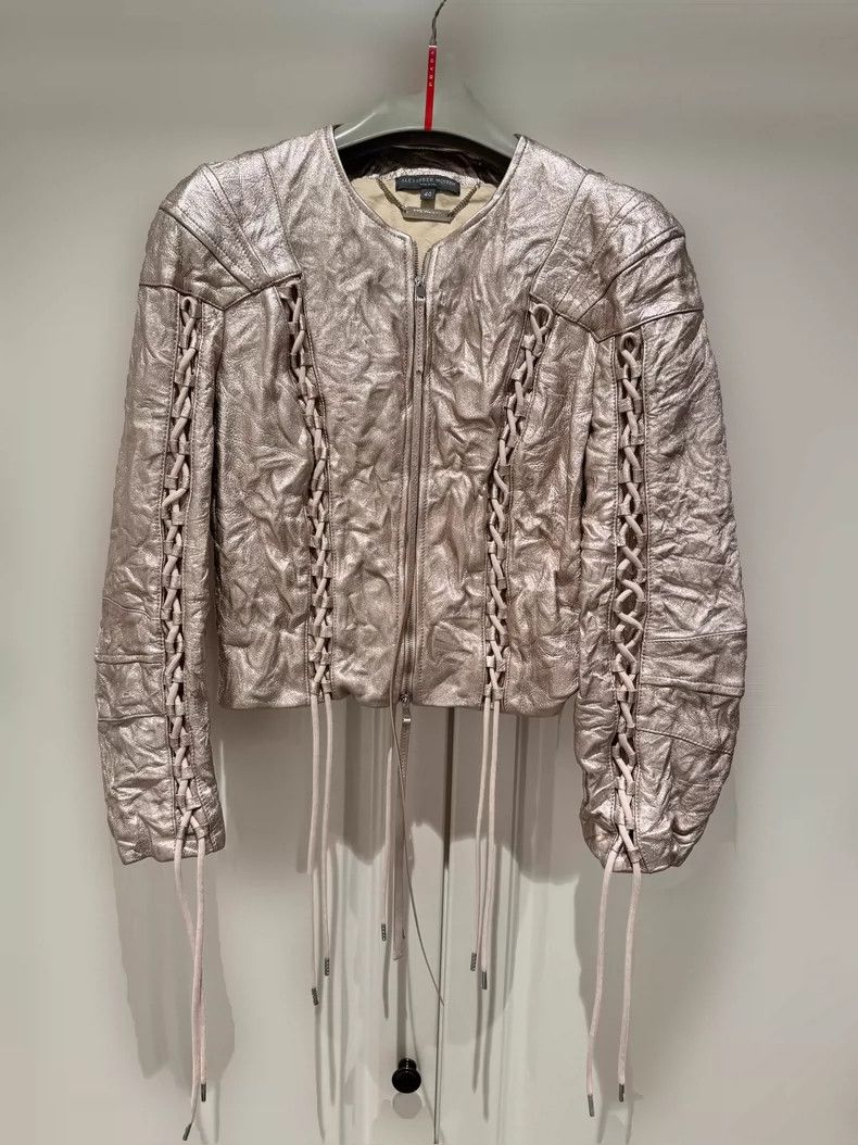 Alexander McQueen Alexander McQUEEN Metallic strap leather jacket 2504-Nextar Size XS / US 0-2 / IT 36-38 - 1 Thumbnail