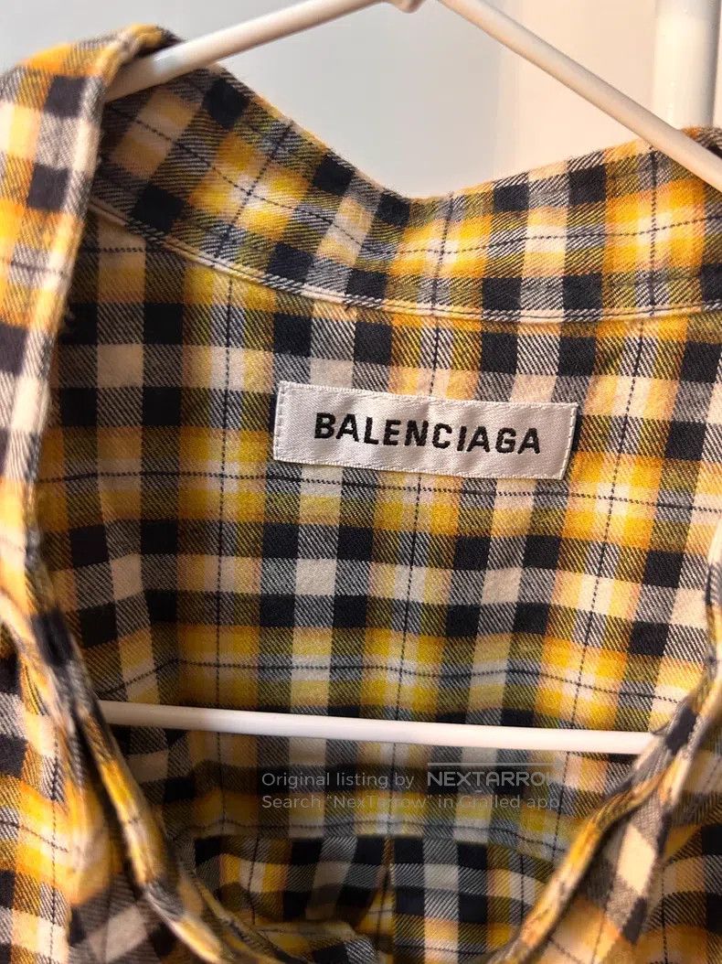 Balenciaga Balenciaga Ladies Plaid Bow Shirt Size XXS / US 00 / IT 34 - 5 Thumbnail