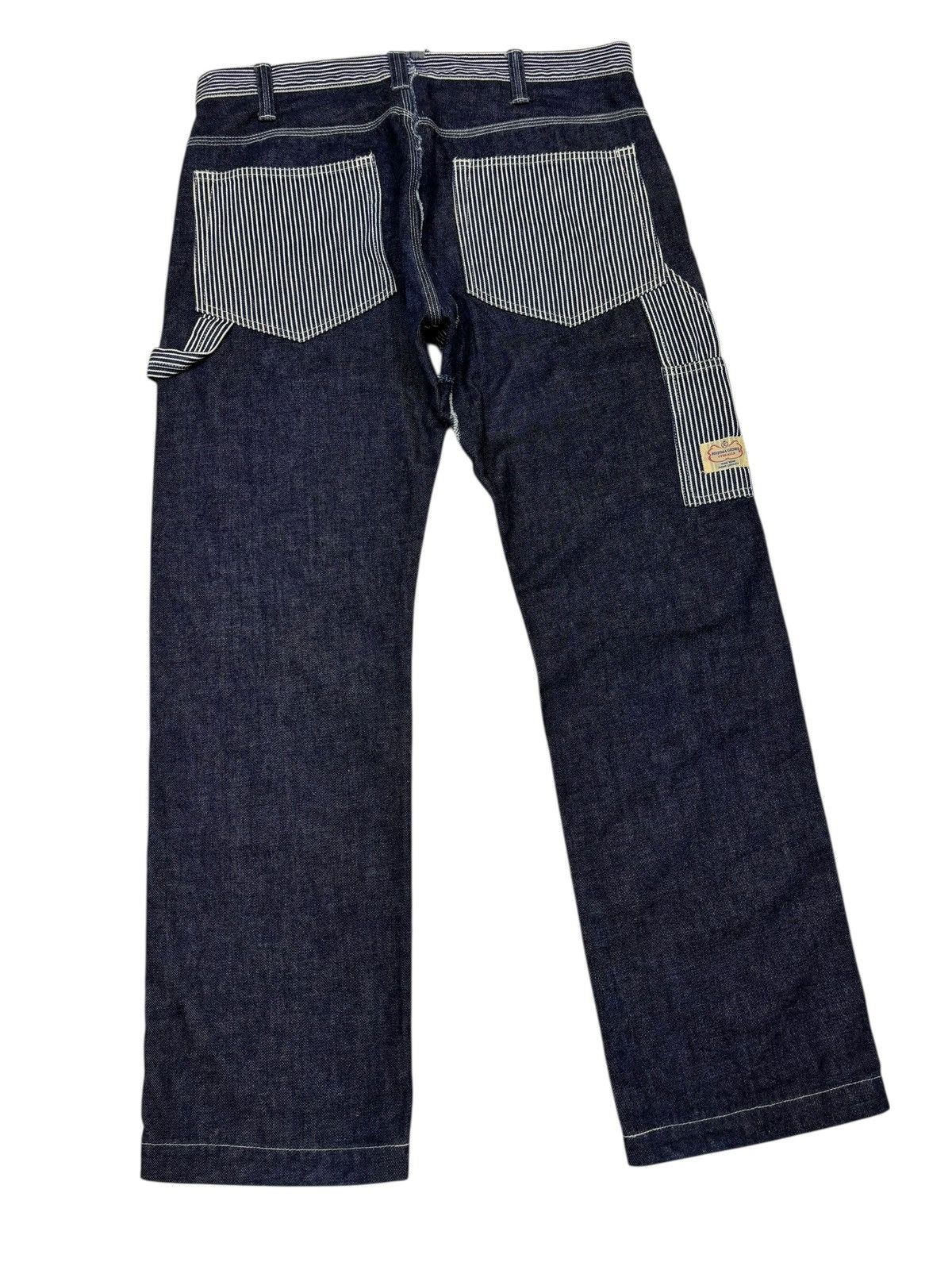 KOJIMA GENES 🔥KOJIMA GENES HICKORY STRIPE WORKWEAR BLUE JEANS Size US 36 / EU 52 - 4 Thumbnail
