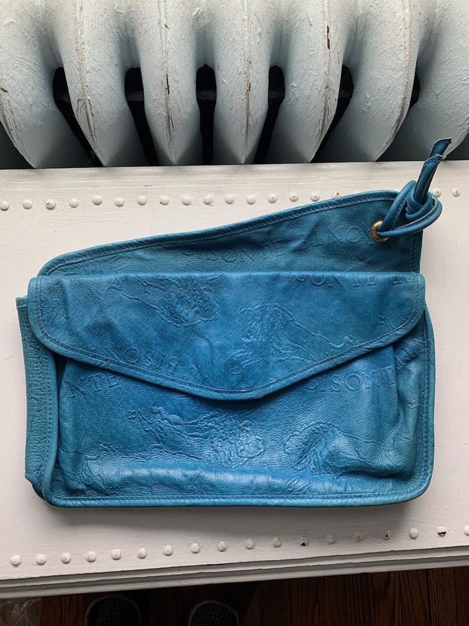Il Bisonte × Vintage Vintage Il Bisonte Blue Leather Clutch Wanny Di Filippo Size ONE SIZE - 1 Thumbnail