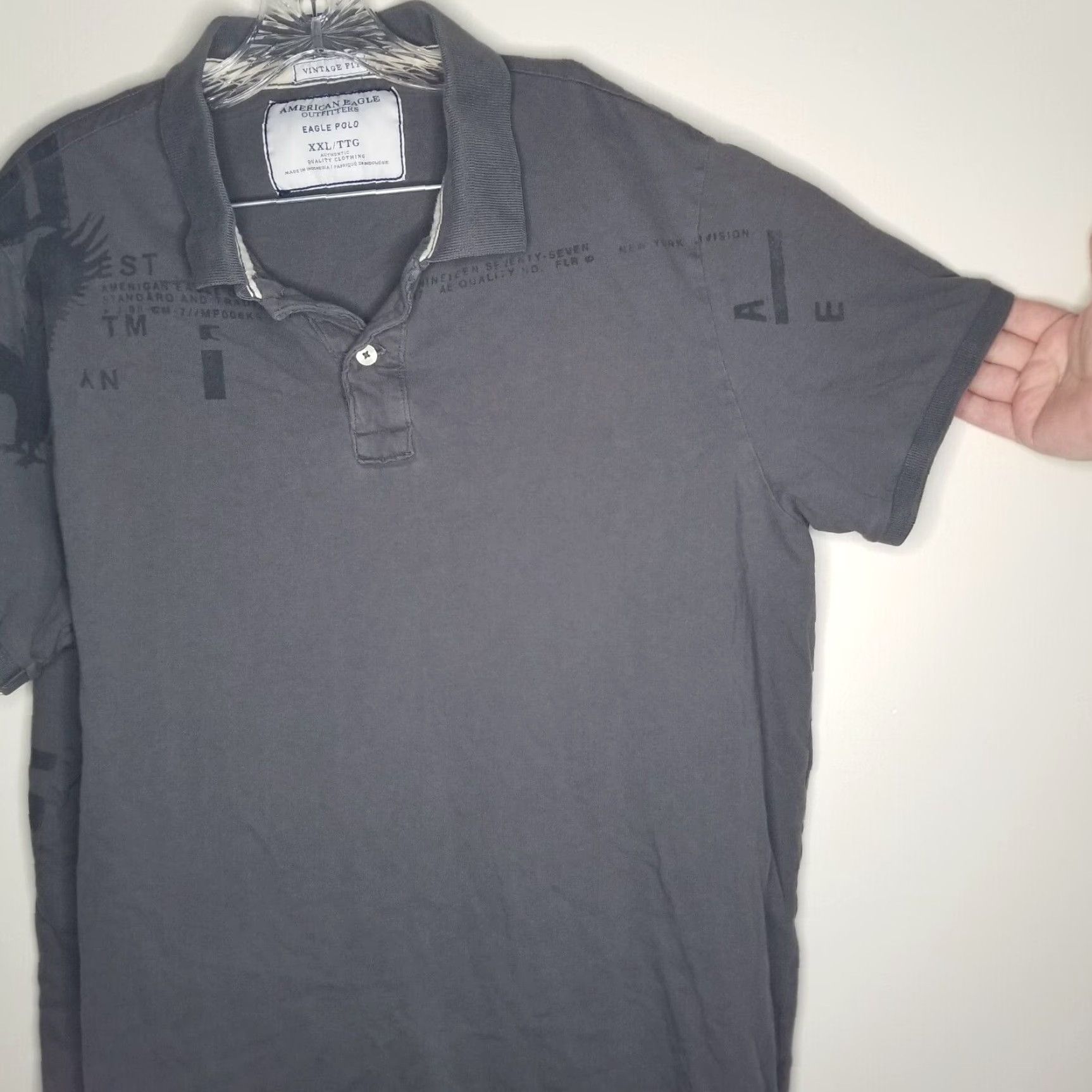 American Eagle Outfitters VINTAGE American Eagle Polo Short Sleeve 2XL Gray Mens American Size US XXL / EU 58 / 5 - 3 Thumbnail