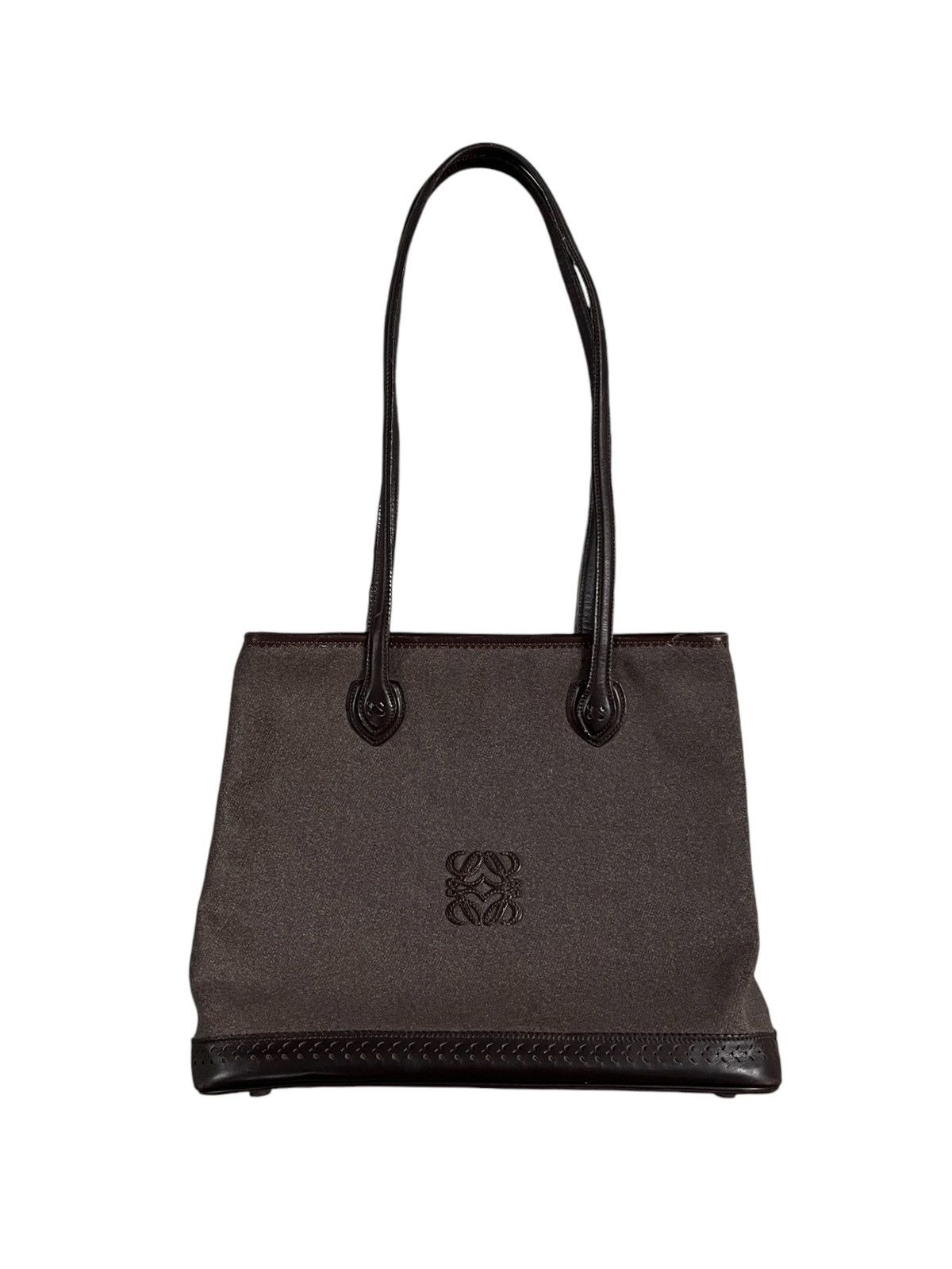 Loewe Vintage Loewe Padded Brown Long Handle Tote Bag Size ONE SIZE - 2 Thumbnail