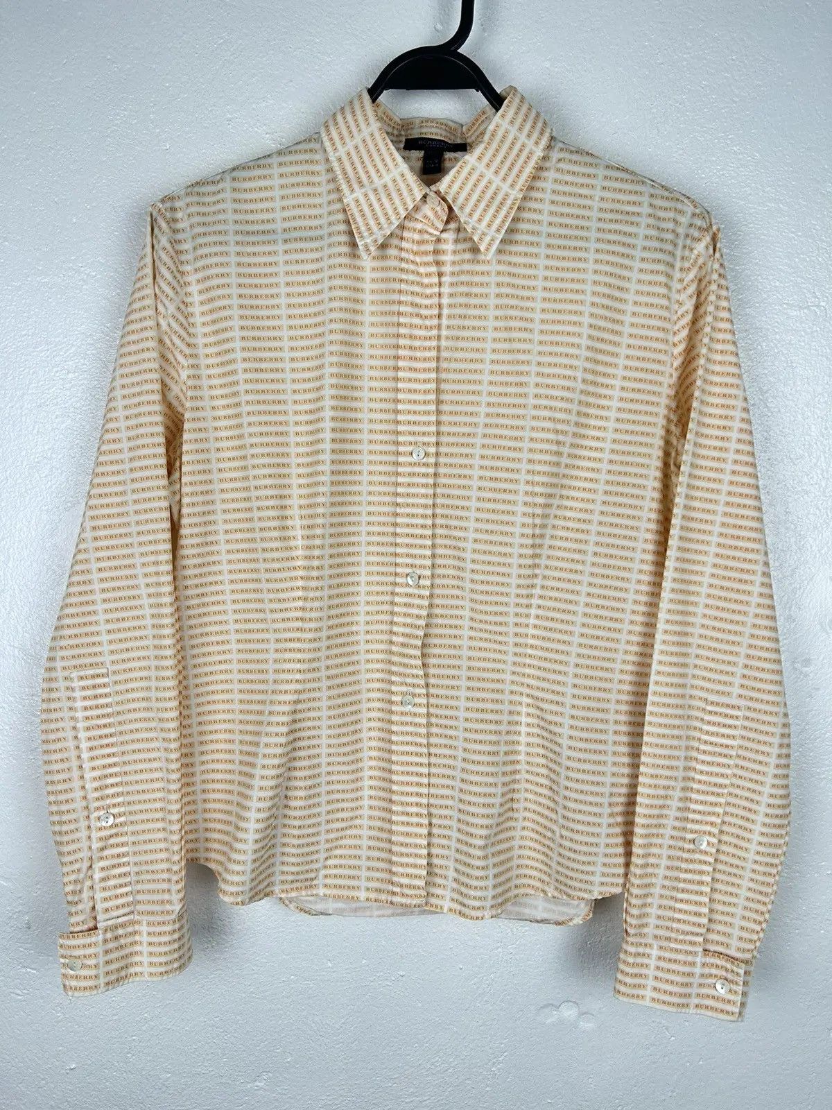 Burberry Vintage Burberry Allover Box Logo Inscription Long Sleeve Size L / US 10 / IT 46 - 1 Thumbnail