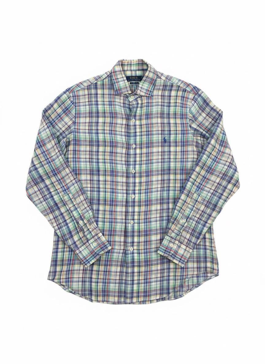 Polo Ralph Lauren 100% Linen Classic Fit Plaid Shirt Small