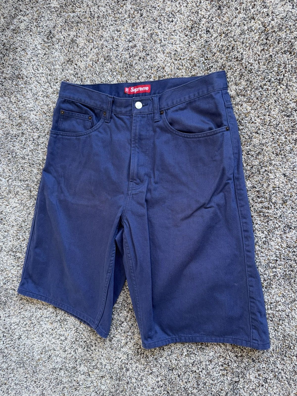 Supreme Supreme Baggy Jean Shorts Navy Blue SS24 Size US 32 / EU 48 - 4 Thumbnail