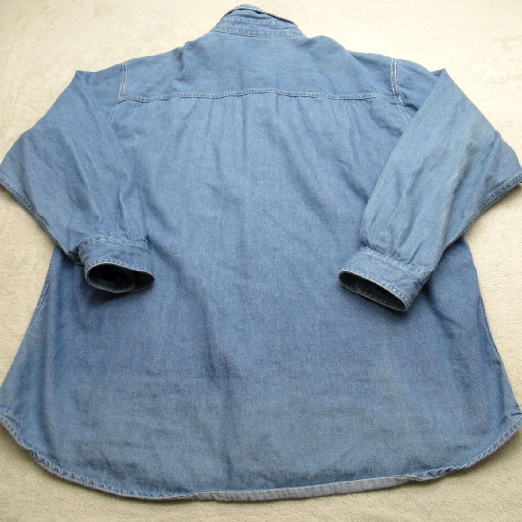 Lee VINTAGE Denver Broncos Shirt Men L Lee Blue Chambray Button Down Long Sleeve VTG 90s Size US L / EU 52-54 / 3 - 2 Thumbnail
