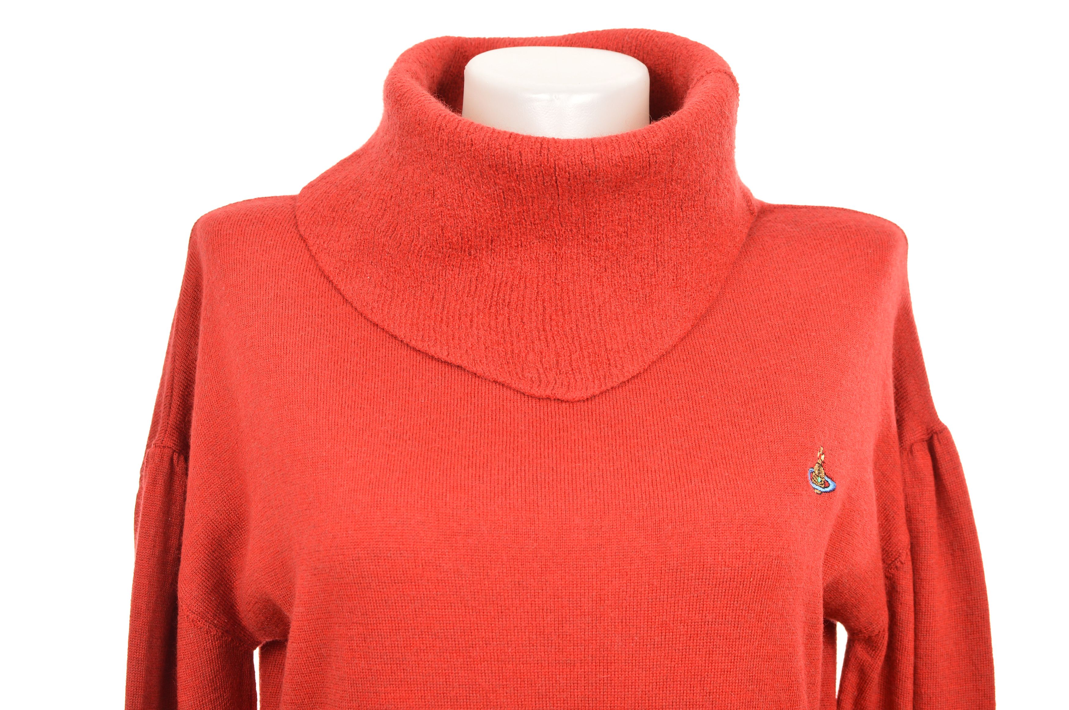 Vivienne Westwood Vivienne Westwood Red High Neck Wool Dress Size XL / US 12-14 / IT 48-50 - 2 Thumbnail