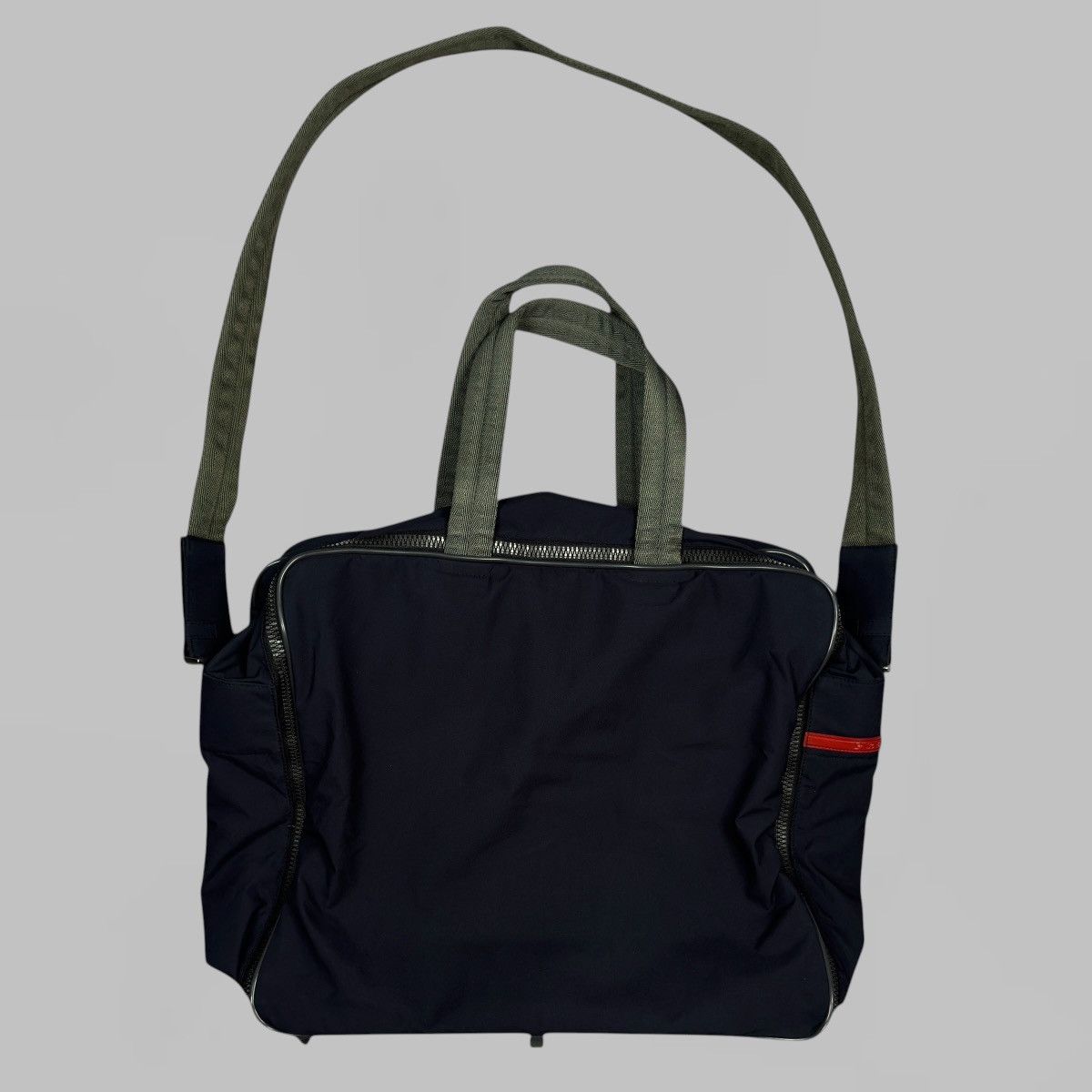 Prada PRADA NAVY TRAVEL / GYM BAG WITH RED TAB VINTAGE Size ONE SIZE - 2 Thumbnail