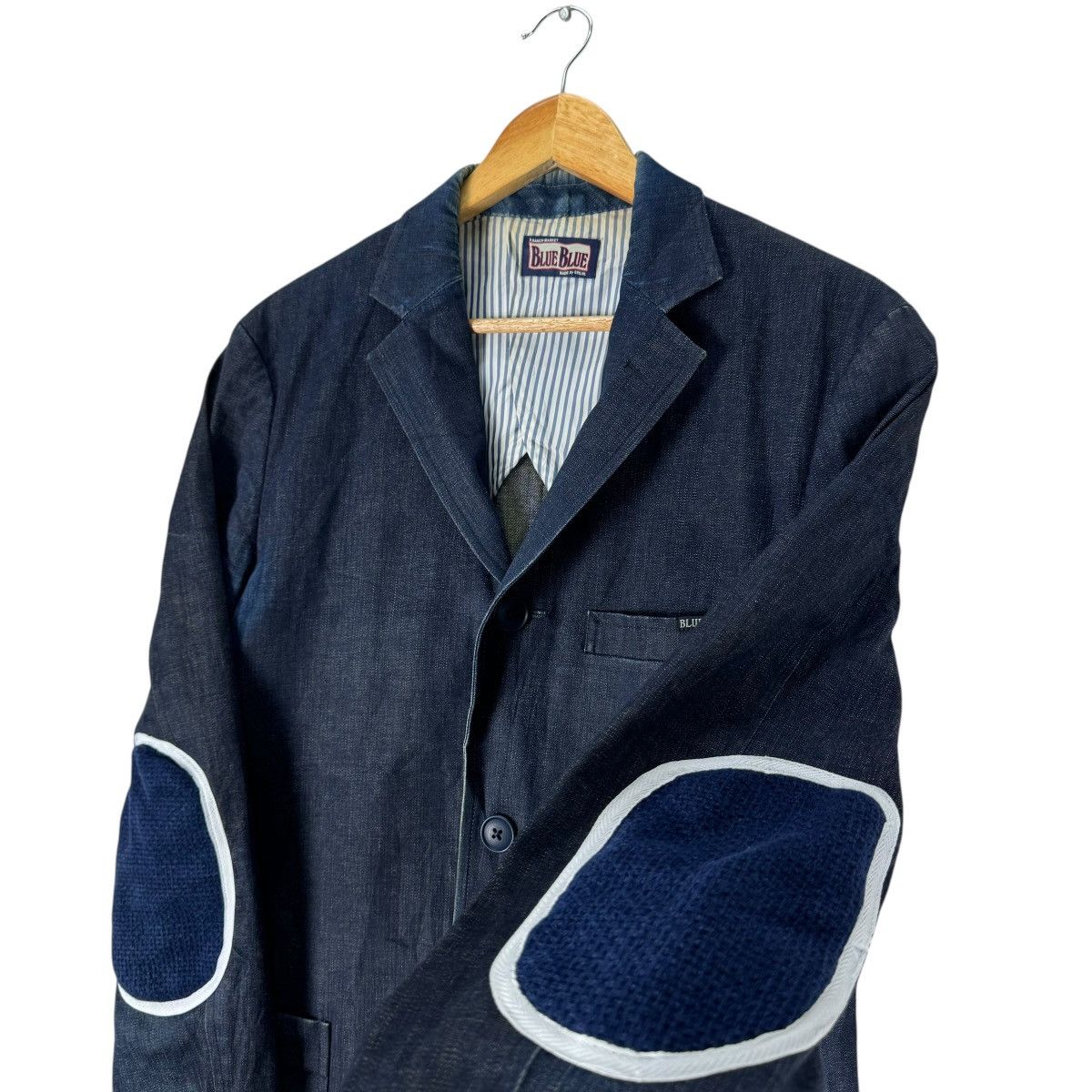 Blue Blue Japan × HOLLYWOOD RANCH MARKET × Indigo 🌟BLUE BLUE JAPAN DENIM JEANS ELBOW PAD JACKET Size US L / EU 52-54 / 3 - 5 Thumbnail