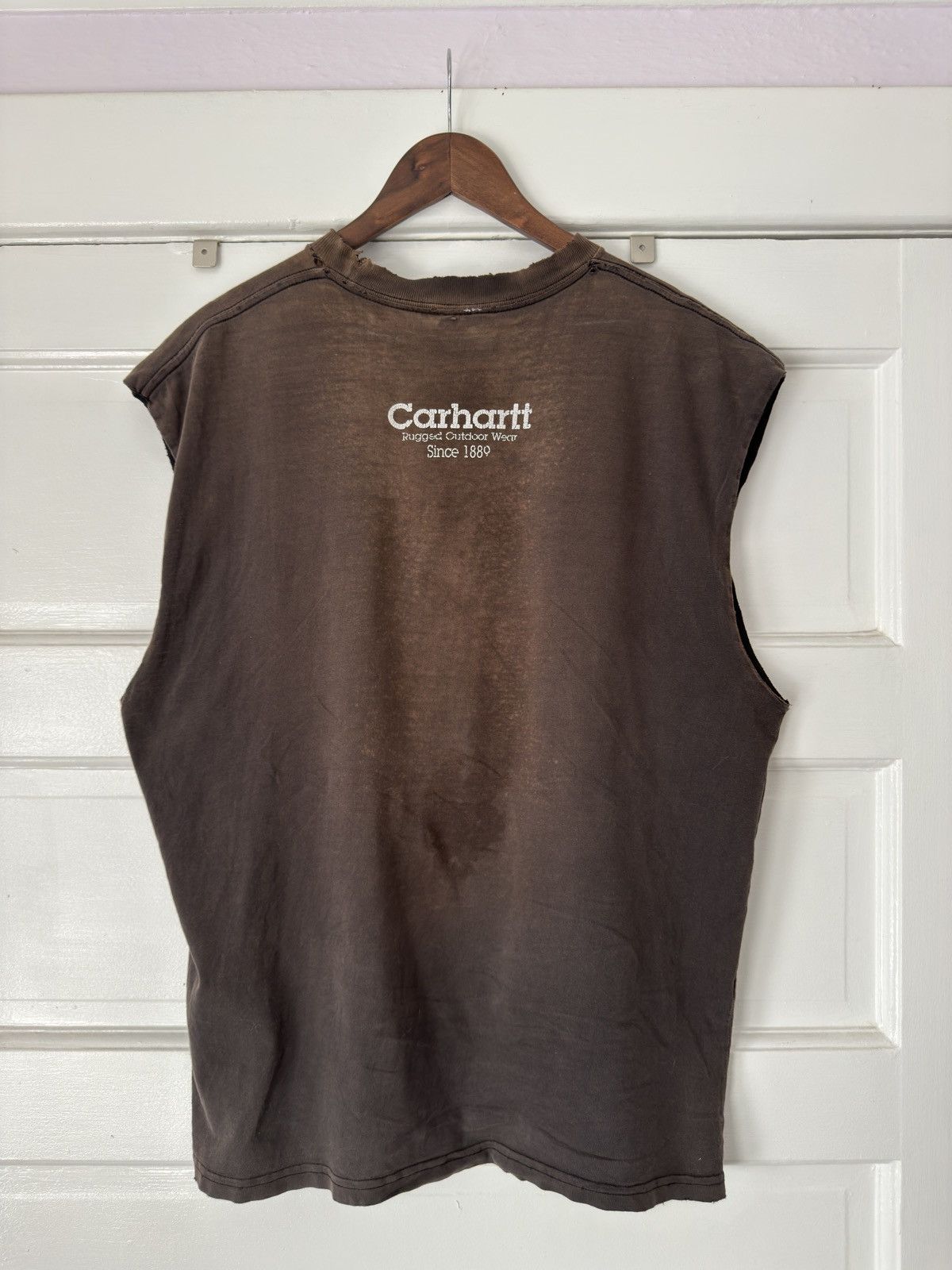 Carhartt Sun Faded Carhartt Script Spellout Cutoff Tee Size US XL / EU 56 / 4 - 2 Thumbnail