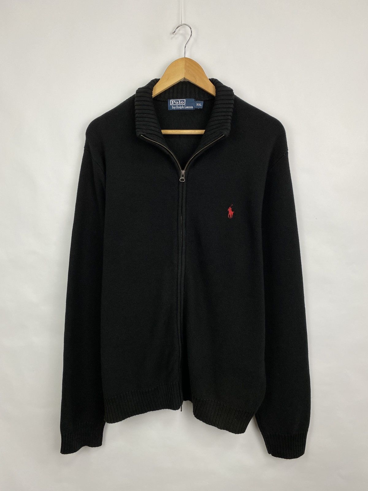 Polo Ralph Lauren 🇺🇸 Vintage 90s Ralph Lauren Knitted Zip Sweater Rare Retro Size US XXL / EU 58 / 5 - 3 Thumbnail