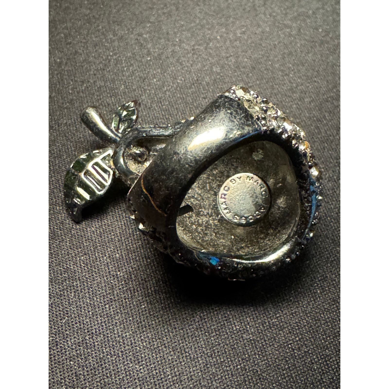 Marc by Marc Jacobs Marc Jacobs Pear Silver Tone Rhinestone Ring Size 5.5 Size ONE SIZE - 7 Thumbnail