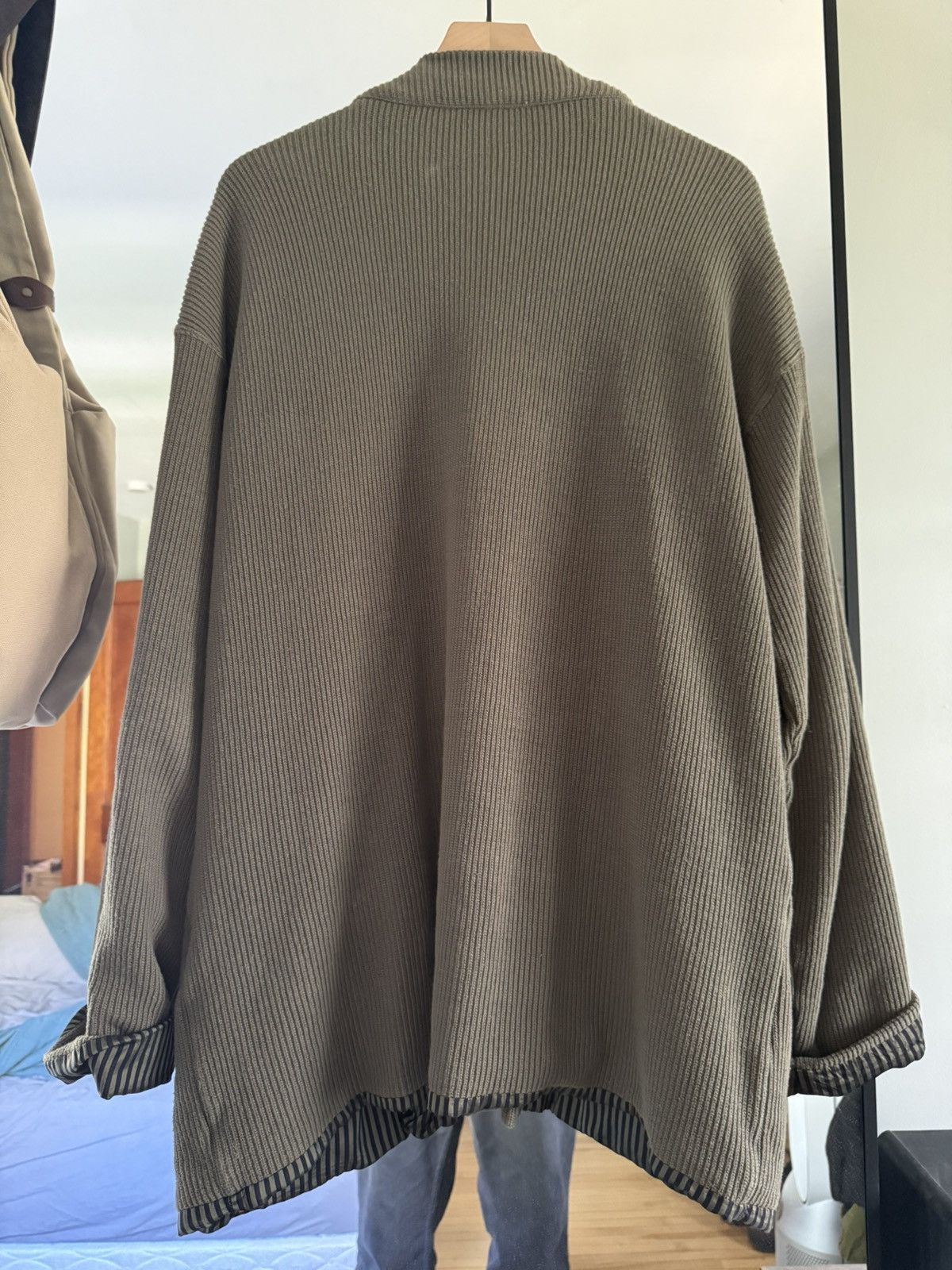 Ts(S) Rib Stitch Cotton Jersey Lined Easy Cardigan (Olive) Size US XL / EU 56 / 4 - 4 Thumbnail