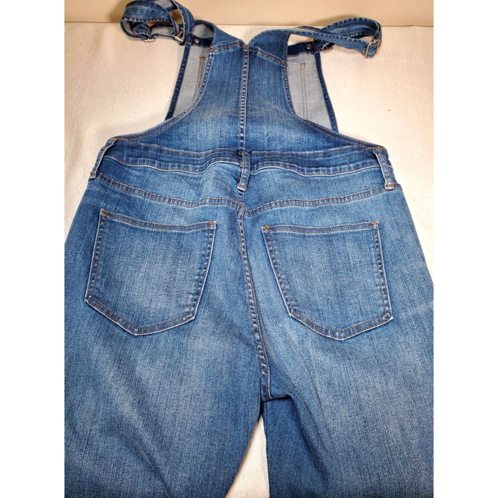 Madewell Madewell Skinny Womens L Blue Denim Bib Overalls Kemp Wash Raw Hem Women Size Size 36" / US 14 / IT 50 - 6 Thumbnail