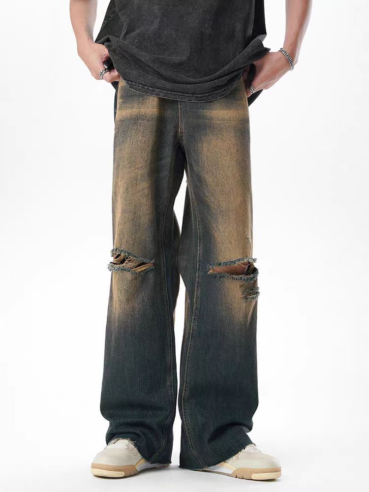 Japanese Brand × Jean Washed and worn vintage ripped straight leg jeans Size US 32 / EU 48 - 2 Thumbnail