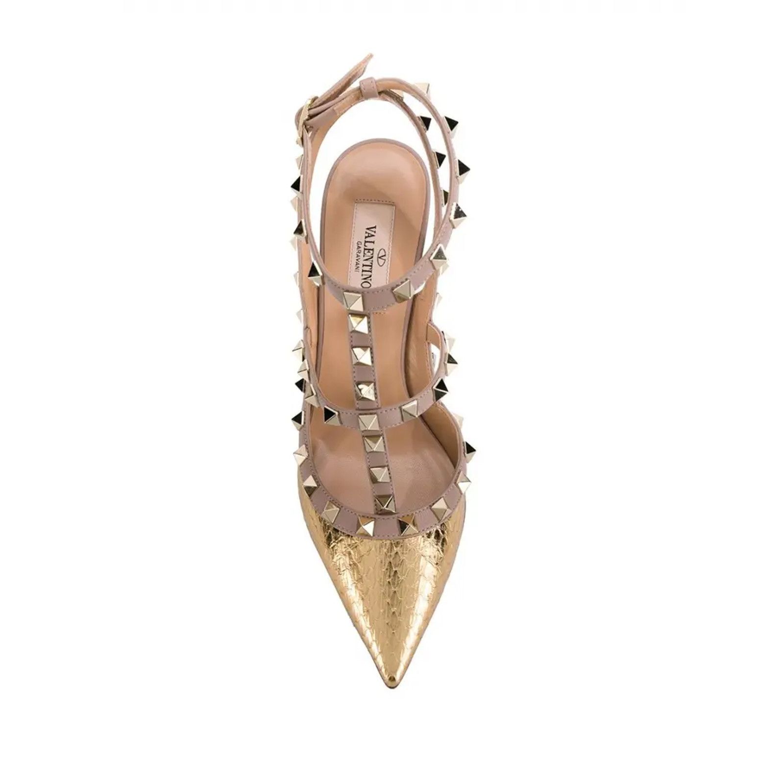 Valentino Rockstud Poudre T Ankle Strap Pointed Sandal Heel Pump 37 Size US 7 / IT 37 - 6 Thumbnail