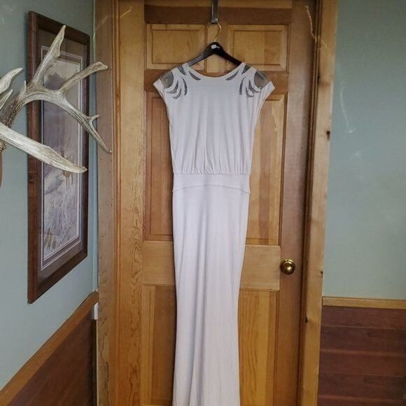 Badgley Mischka Badgley Mischka Collection Embellished Sheer Blush Maxi Even Size S / US 4 / IT 40 - 2 Thumbnail