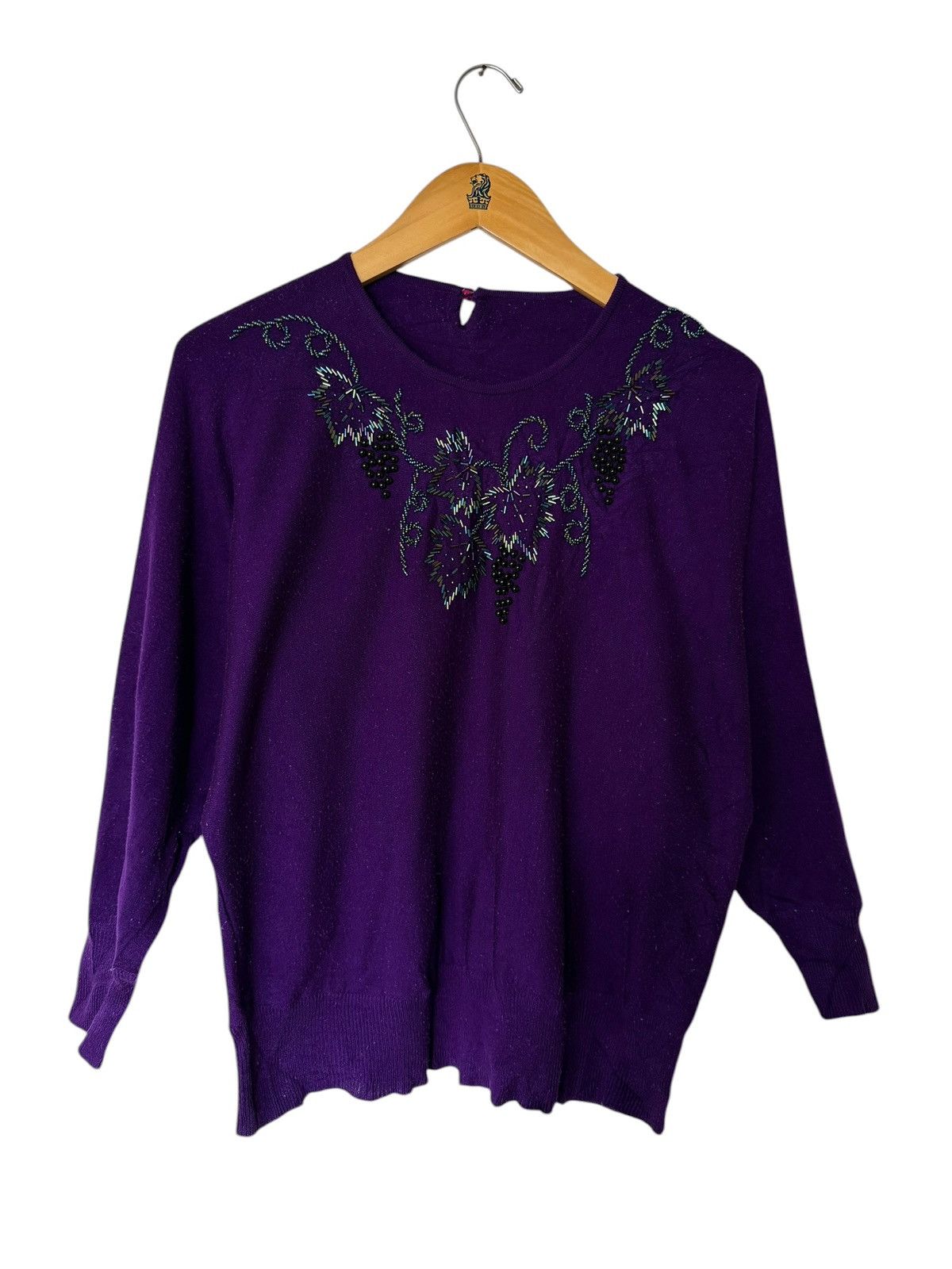 The Unbranded Brand Vintage Unbranded Grape Knitwear Sweater Size XL / US 12-14 / IT 48-50 - 1 Thumbnail