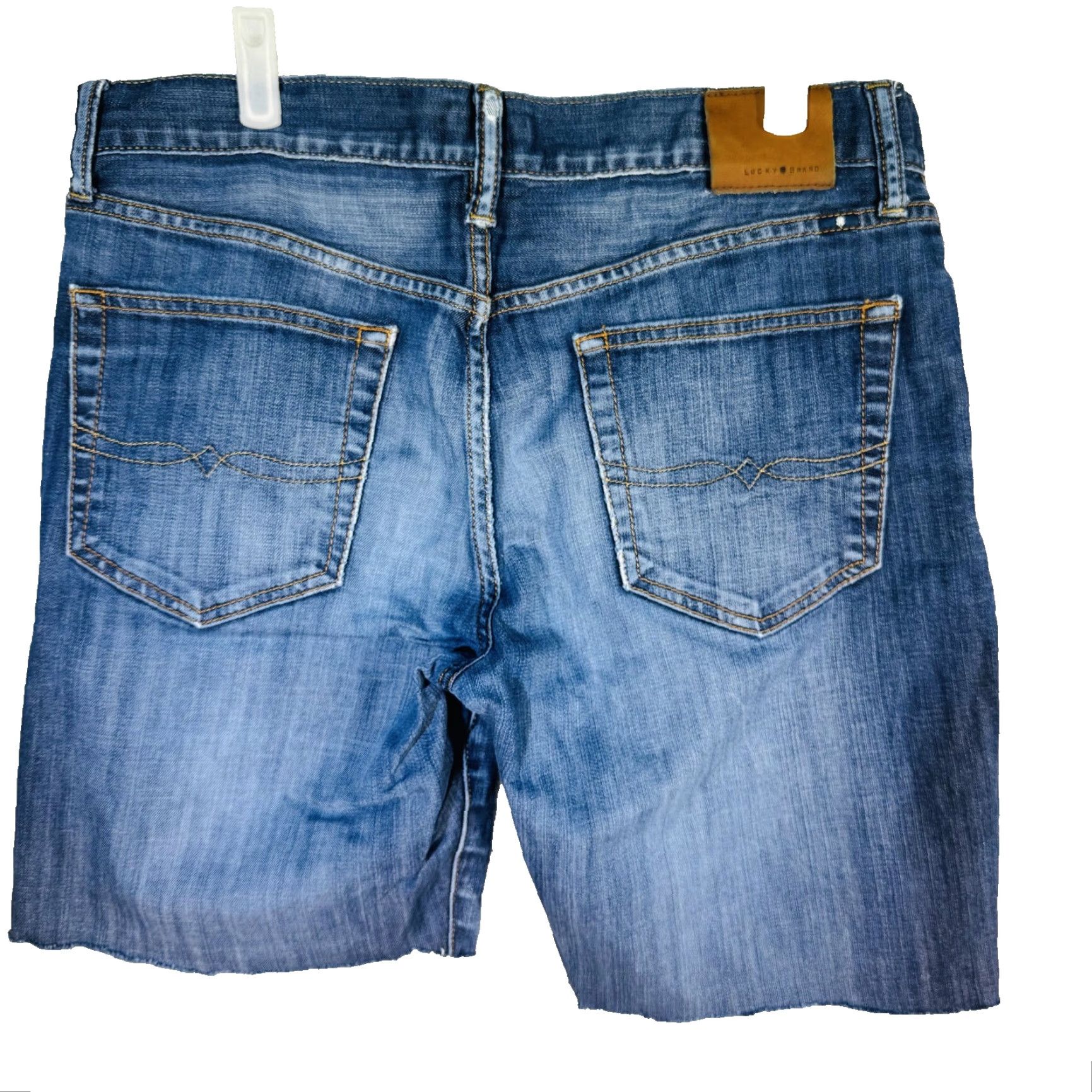 Lucky Brand Lucky Brand Bermuda Shorts Mens 34 Blue Slim Distressed Raw Hem Denim Pocket Pockets Casual Summer USA 121 Heritage Slim Mens Size US 34 / EU 50 - 3 Thumbnail