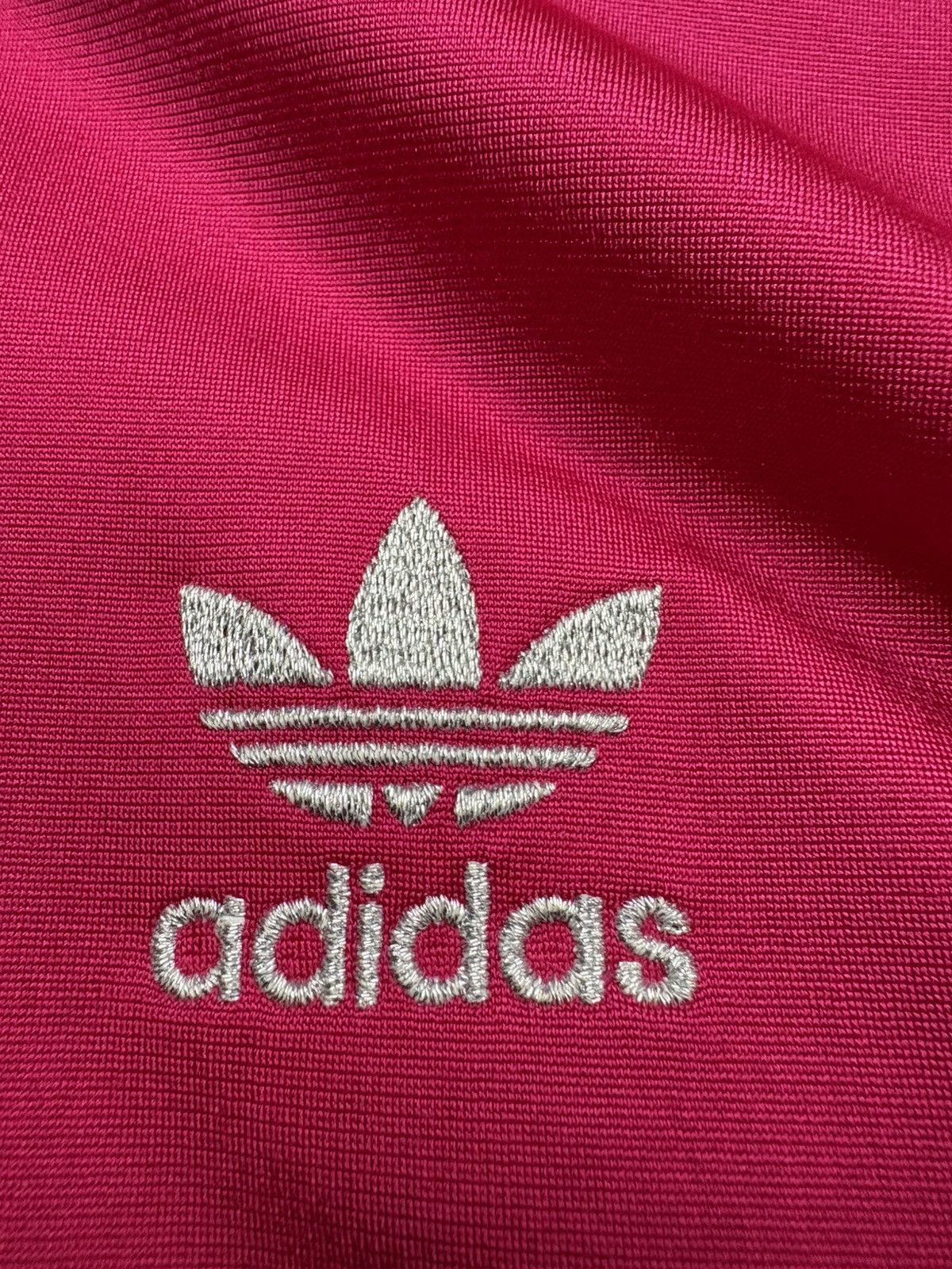 Adidas Vintage 2000s Adidas Trefoil Logo Track Jacket Pink Zip Y2K Size M / US 6-8 / IT 42-44 - 12 Thumbnail