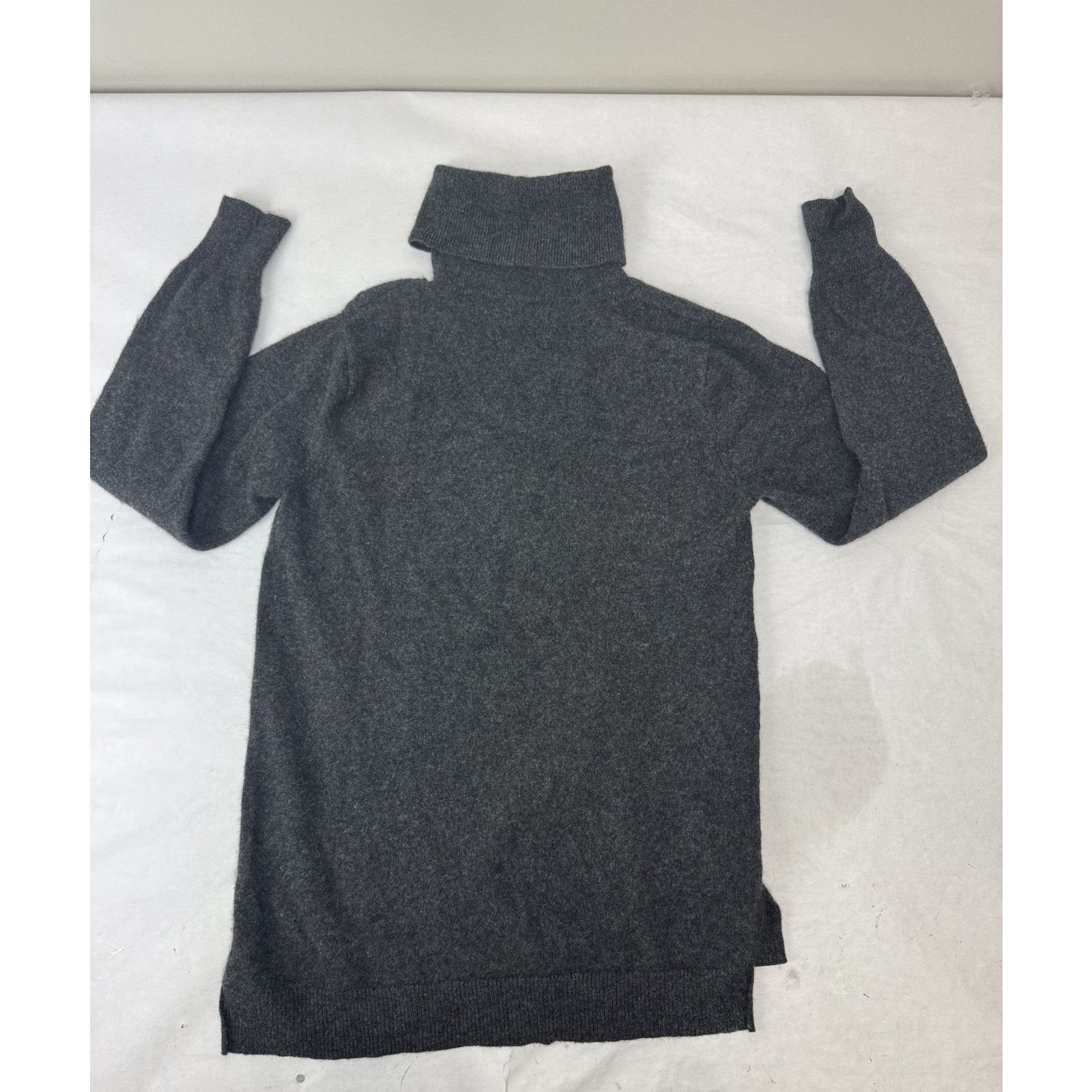 Other Lusso Cashmere Sweater Medium Gray Turtleneck Cut Out Twist Size M / US 6-8 / IT 42-44 - 7 Thumbnail