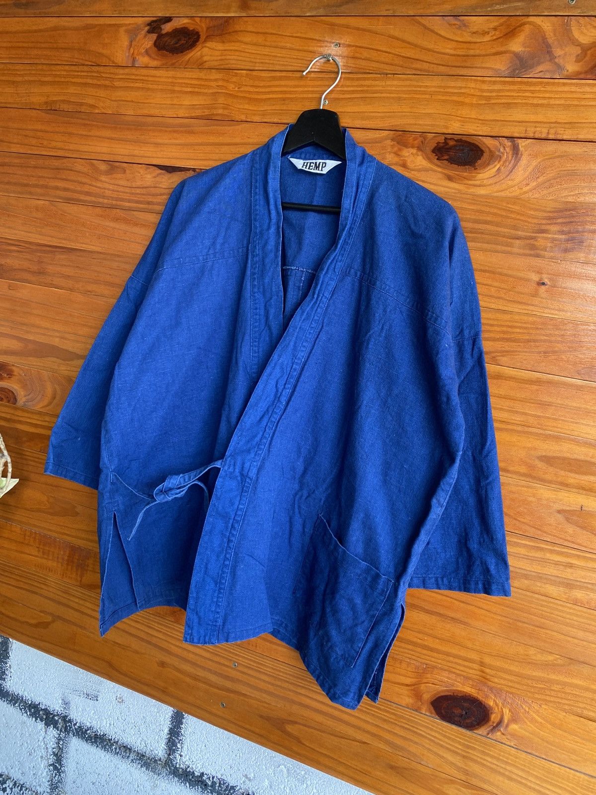 Japanese Brand Vintage HEMP Indigo Blue Kimono Jacket Style Outerwear Size US M / EU 48-50 / 2 - 4 Thumbnail
