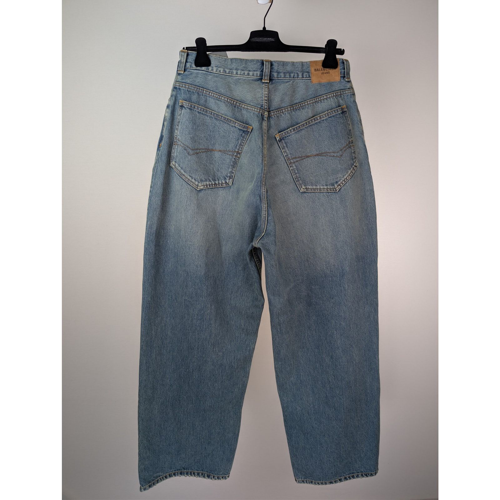 Balenciaga o1rshd1 Organic Blue Japanese Large Baggy Denim Jeans Blue Size US 32 / EU 48 - 11 Thumbnail