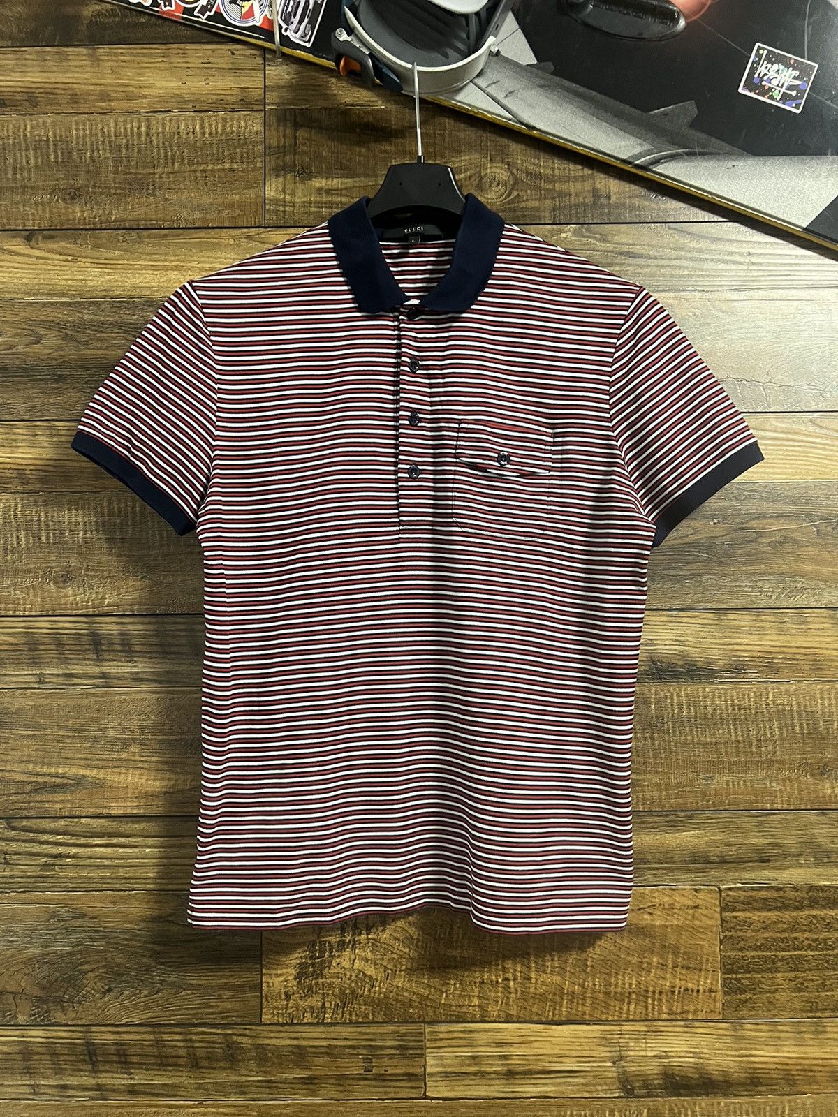 Gucci GUCCI Striped Logo Polo Shirt vintage | Grailed
