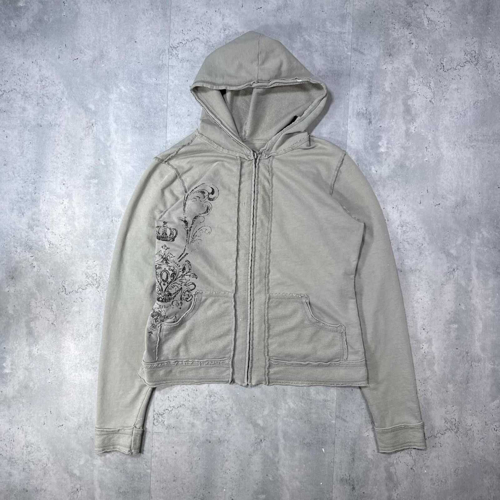 Other Y2K Ellemenno Grunge 00s Zip Up Beige Jacket Size XL / US 12-14 / IT 48-50 - 1 Thumbnail