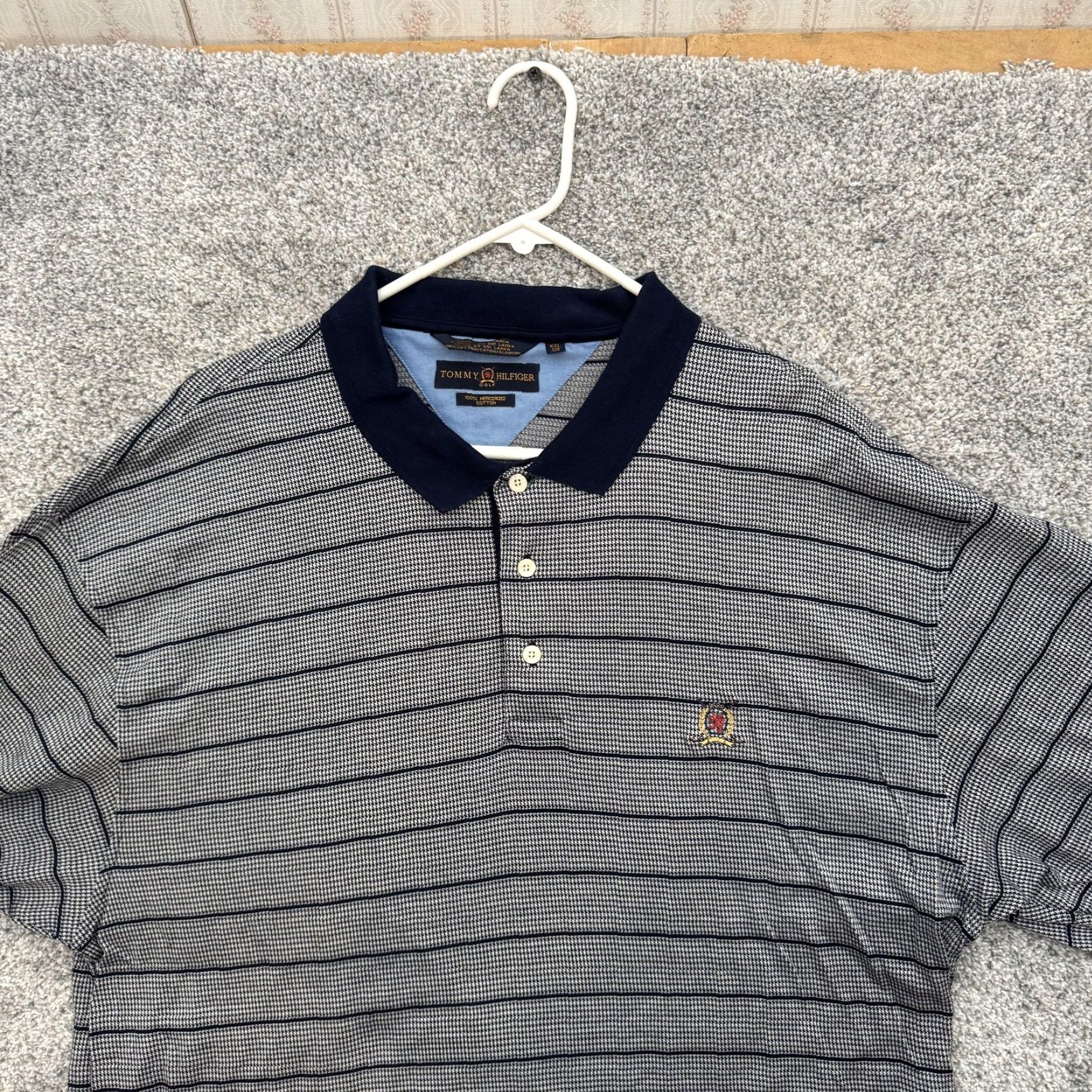 Tommy Hilfiger VINTAGE Tommy Hilfiger Polo Shirt 2XL Blue Striped Golf Casual Embroidered Mens XXL Size US XXL / EU 58 / 5 - 4 Thumbnail