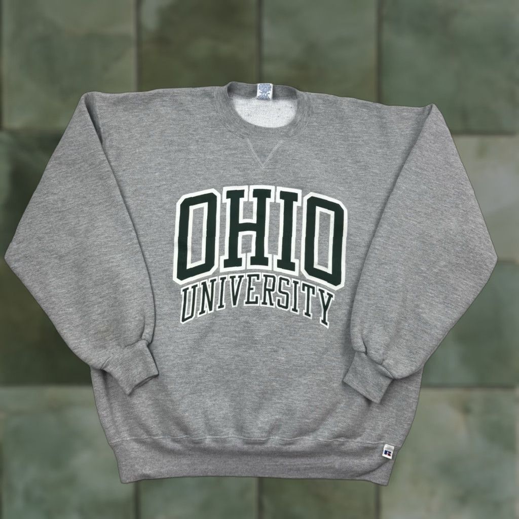 Russell Athletic VINTAGE Russell Athletic Ohio University Sweatshirt Adult XL Gray Big Logo 90s College Sports Mens Size US XL / EU 56 / 4 - 1 Thumbnail