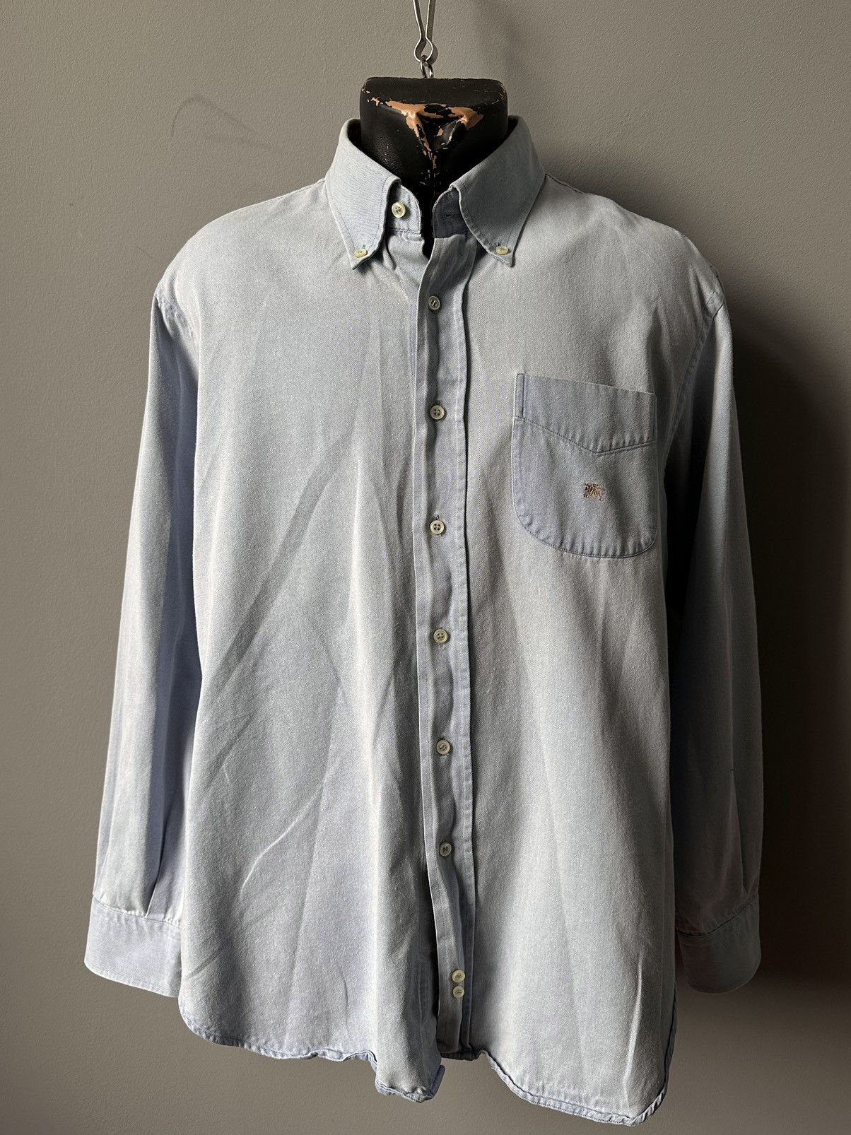 Burberry Vintage Mens Shirt Burberry England Classic Y2k Avantgarde Size US L / EU 52-54 / 3 - 2 Thumbnail