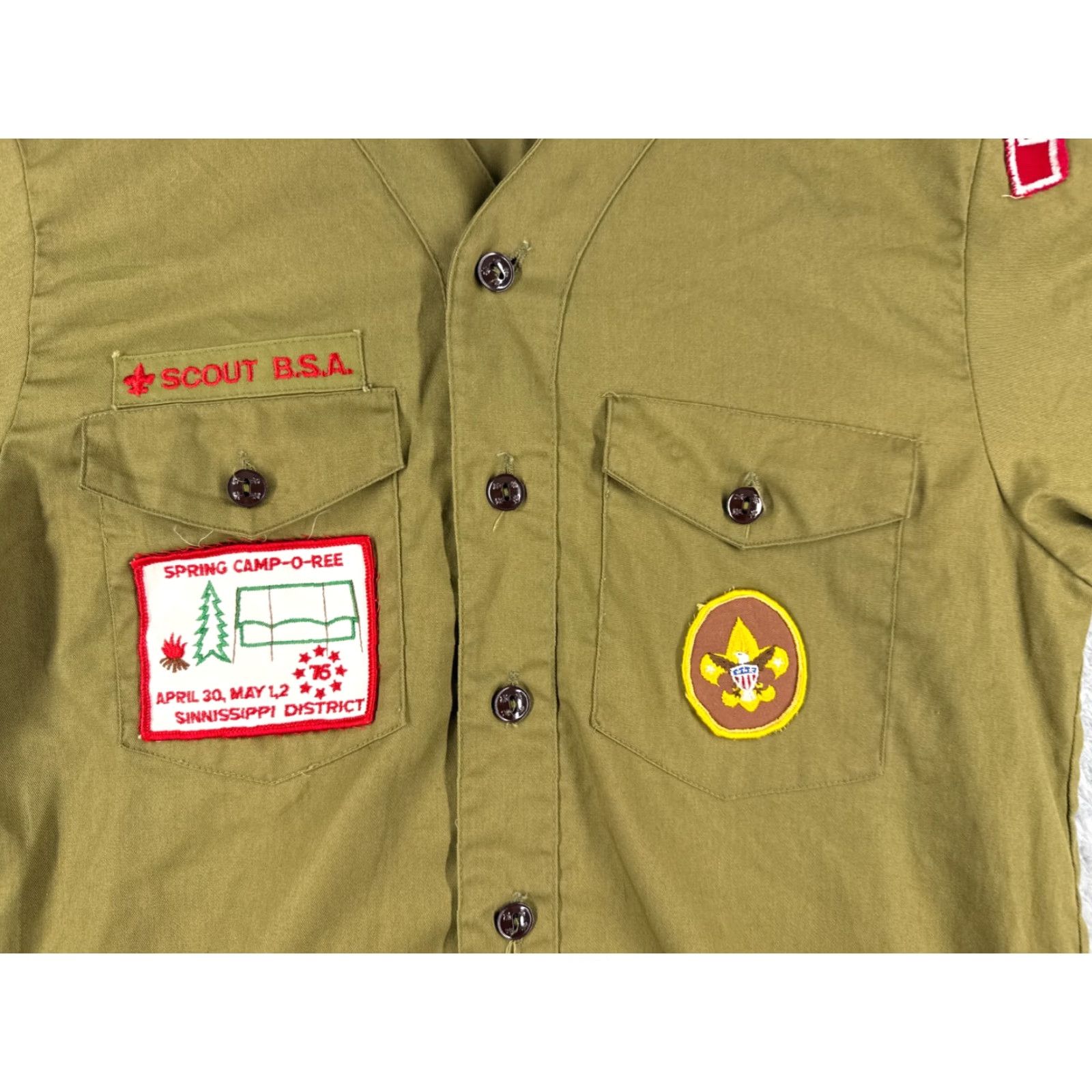 Vintage VINTAGE Boy Scouts of America Shirt Green 14 Neck 70s Polyester Men Small S Shirt Size US S / EU 44-46 / 1 - 6 Thumbnail