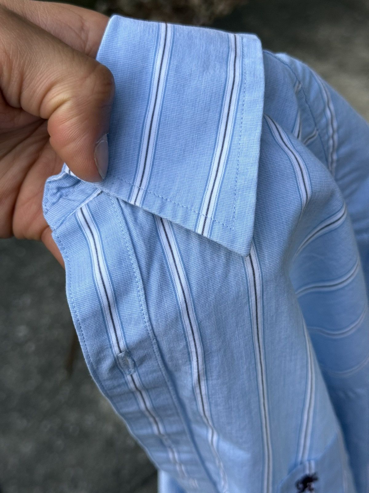 Mossimo 90s Light Blue Poplin Striped Long-Sleeve Cotton Shirt Size US S / EU 44-46 / 1 - 5 Thumbnail