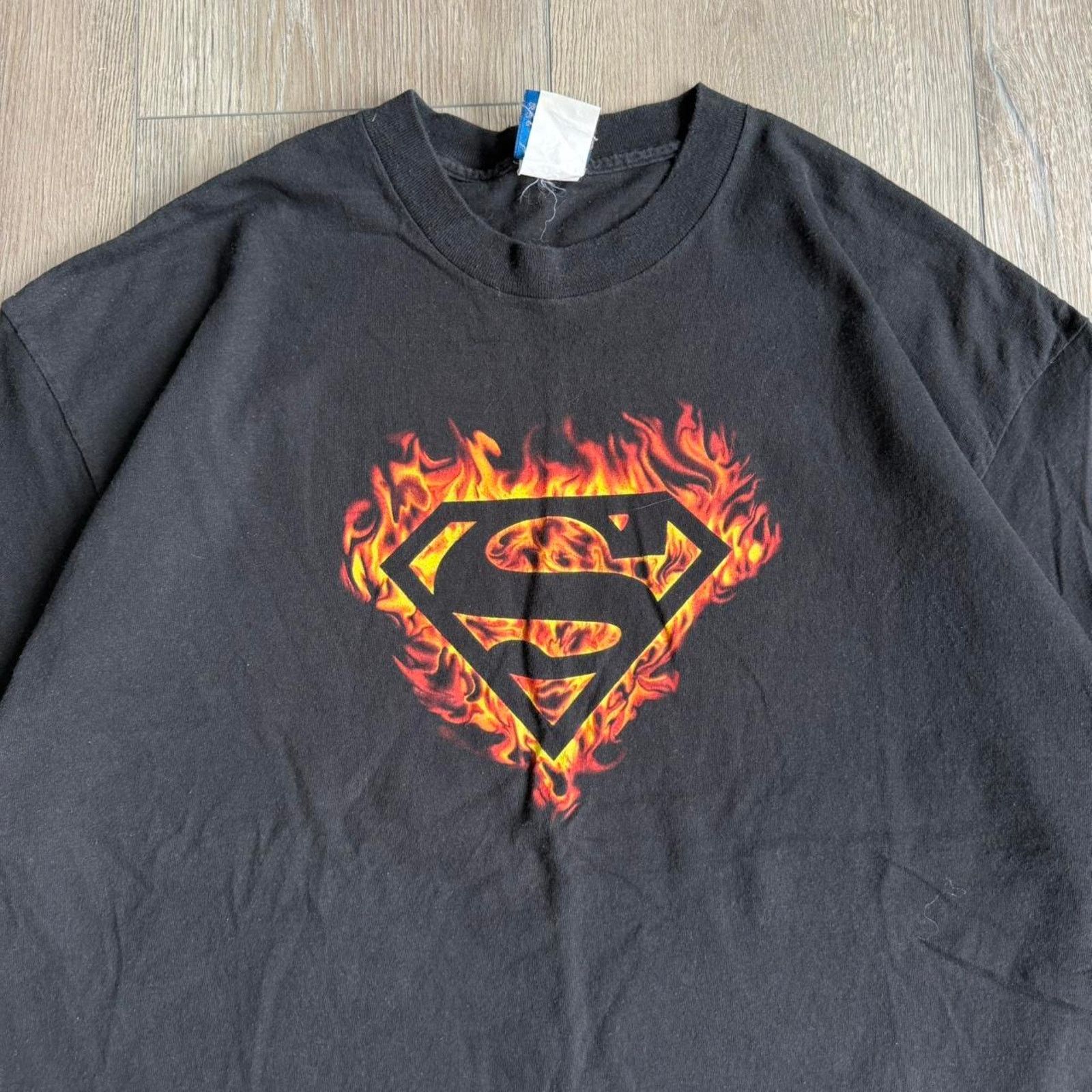 Other Vintage 2004 Superman Flaming Logo Tee Black Size US XXL / EU 58 / 5 - 2 Thumbnail