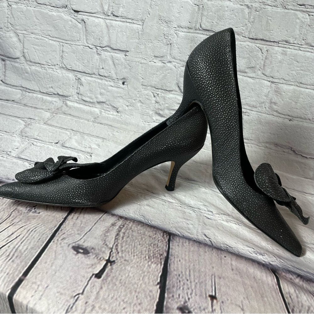 Other New Hollywould Grey Leather Detachable Flower Shoes Made In Size US 8 / IT 38 - 6 Thumbnail