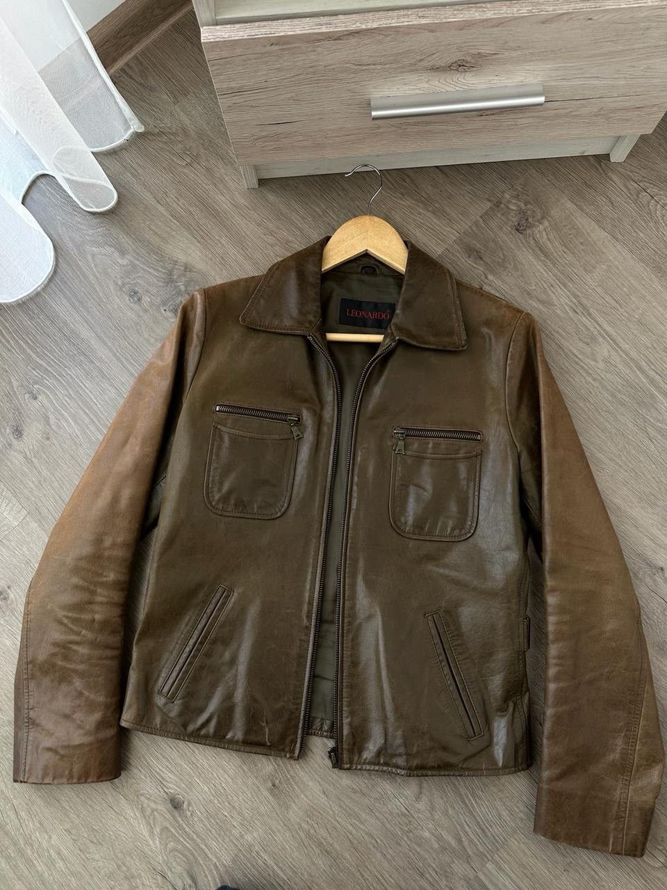Genuine Leather × Japanese Brand × Vintage Vintage Genuine Leather Leonardo Brown Jacket Size US S / EU 44-46 / 1 - 4 Thumbnail