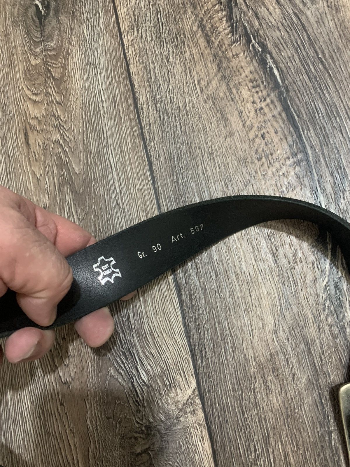 Diesel × Vintage Vintage AvantGarde Black Leather Belt Y2k Diesel Style Italy Size ONE SIZE - 4 Thumbnail