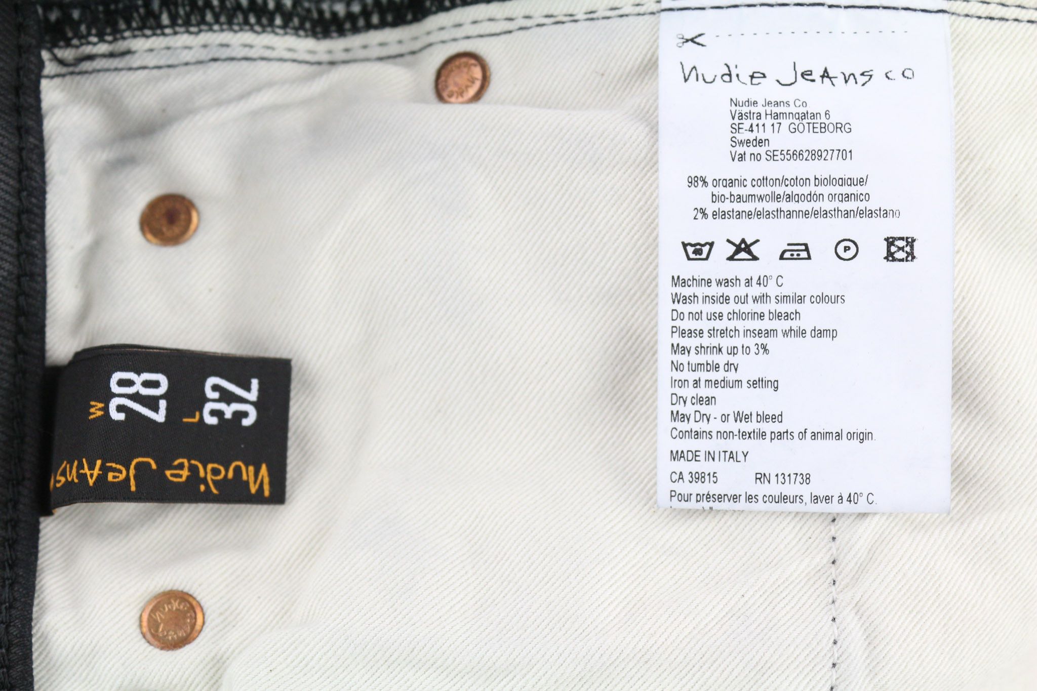 Nudie Jeans SKINNY LIN W28/L32 Black In Black Cotton Jeans 80477 Size US 28 / EU 44 - 6 Thumbnail