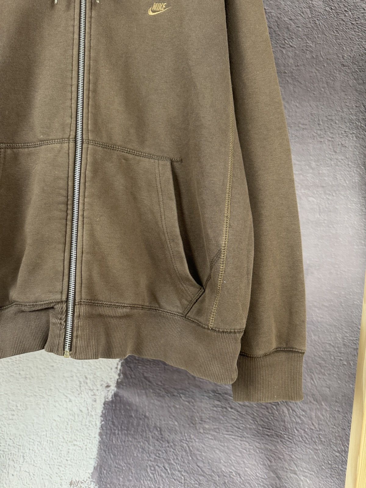Nike Nike vintage Y2K brown faded hoodie swoosh drill Size US XL / EU 56 / 4 - 5 Thumbnail