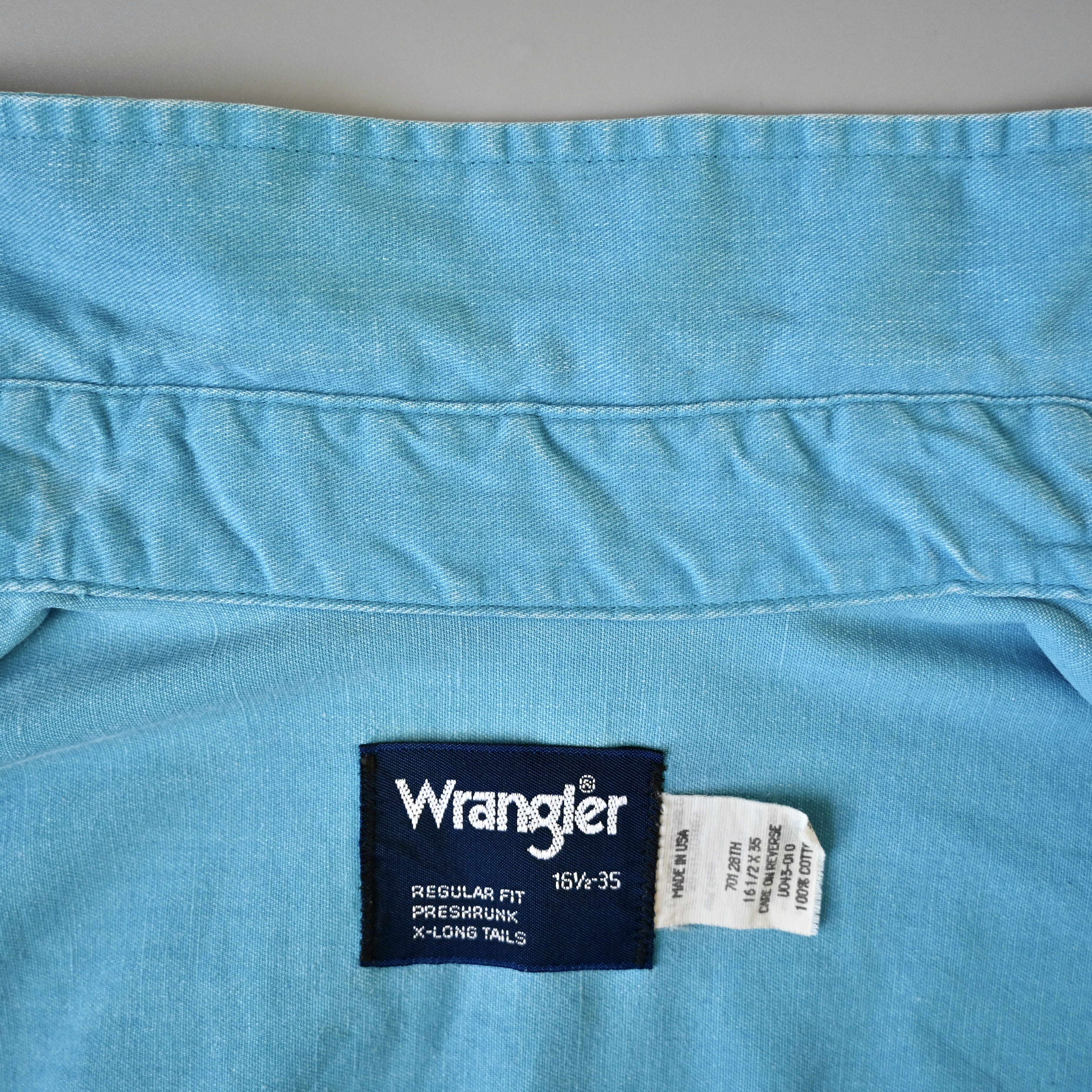 Vintage VTG Wrangler brushpopper shirt Aztec Navajo turquoise 16.5 Size US L / EU 52-54 / 3 - 13 Thumbnail